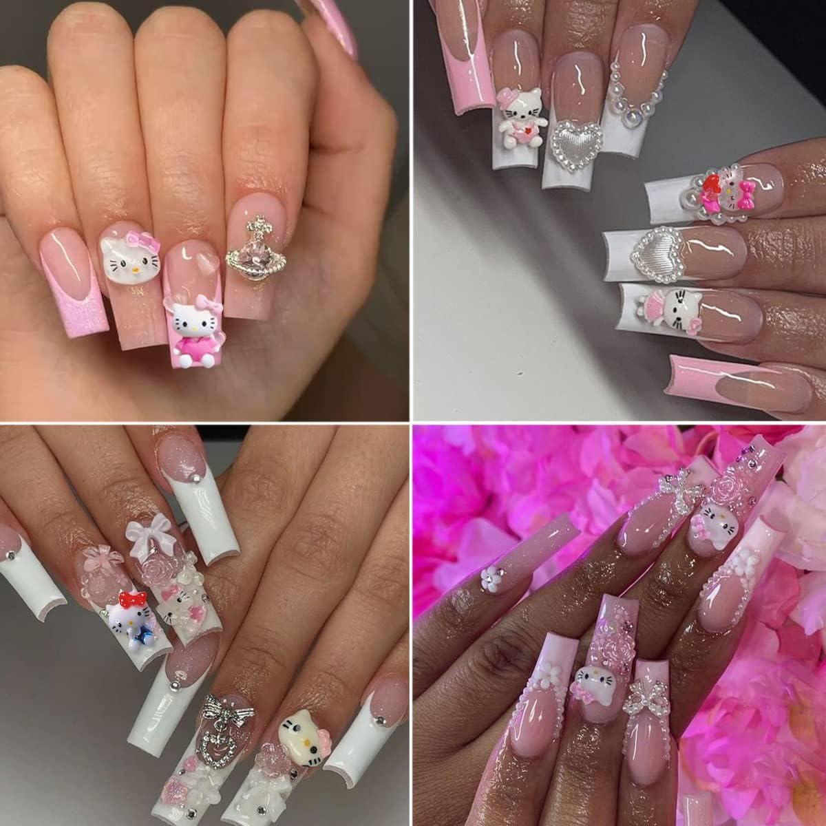 Hello kitty store acrylic nails