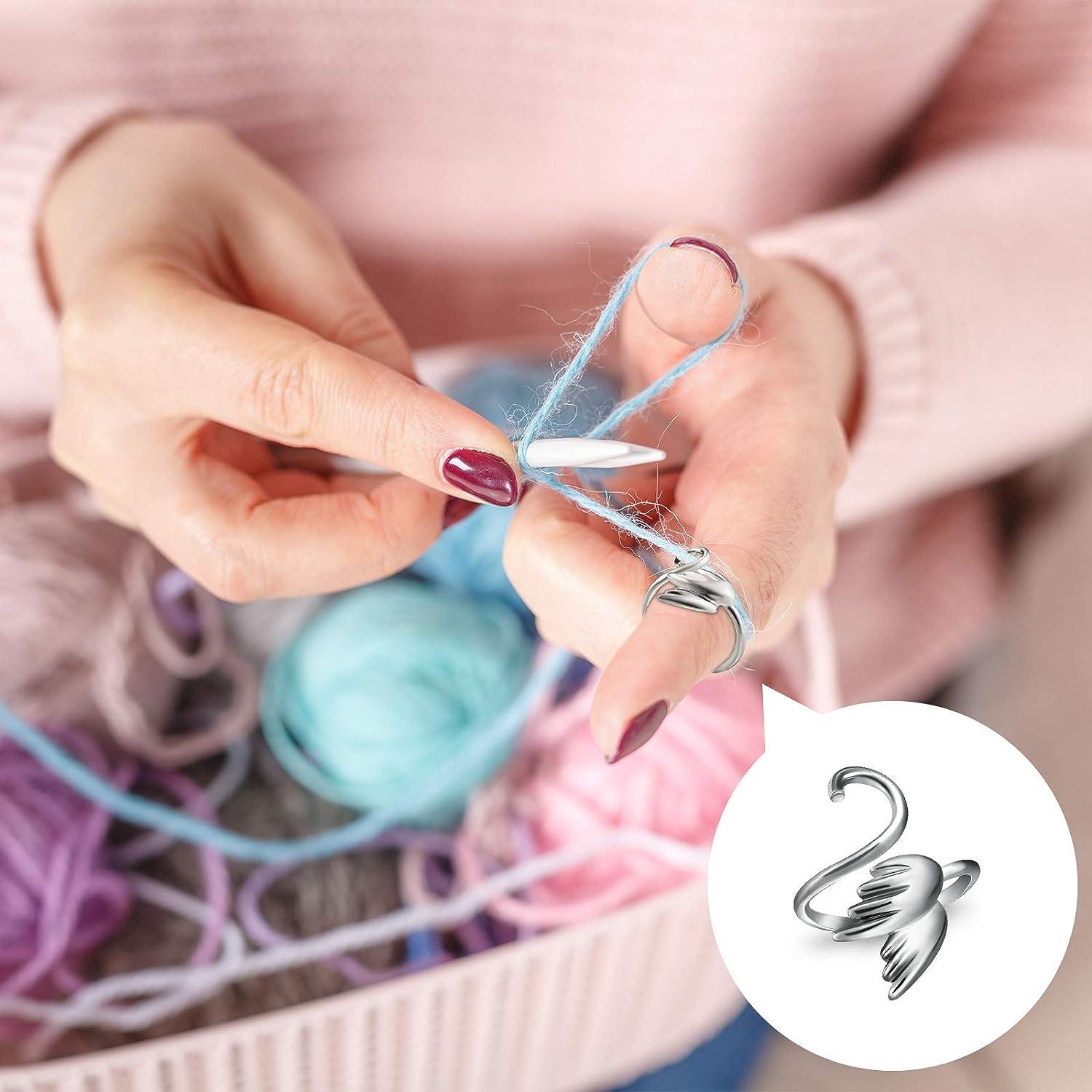Adjustable Crochet for Finger Braided Knitting Yarn Tension Rings
