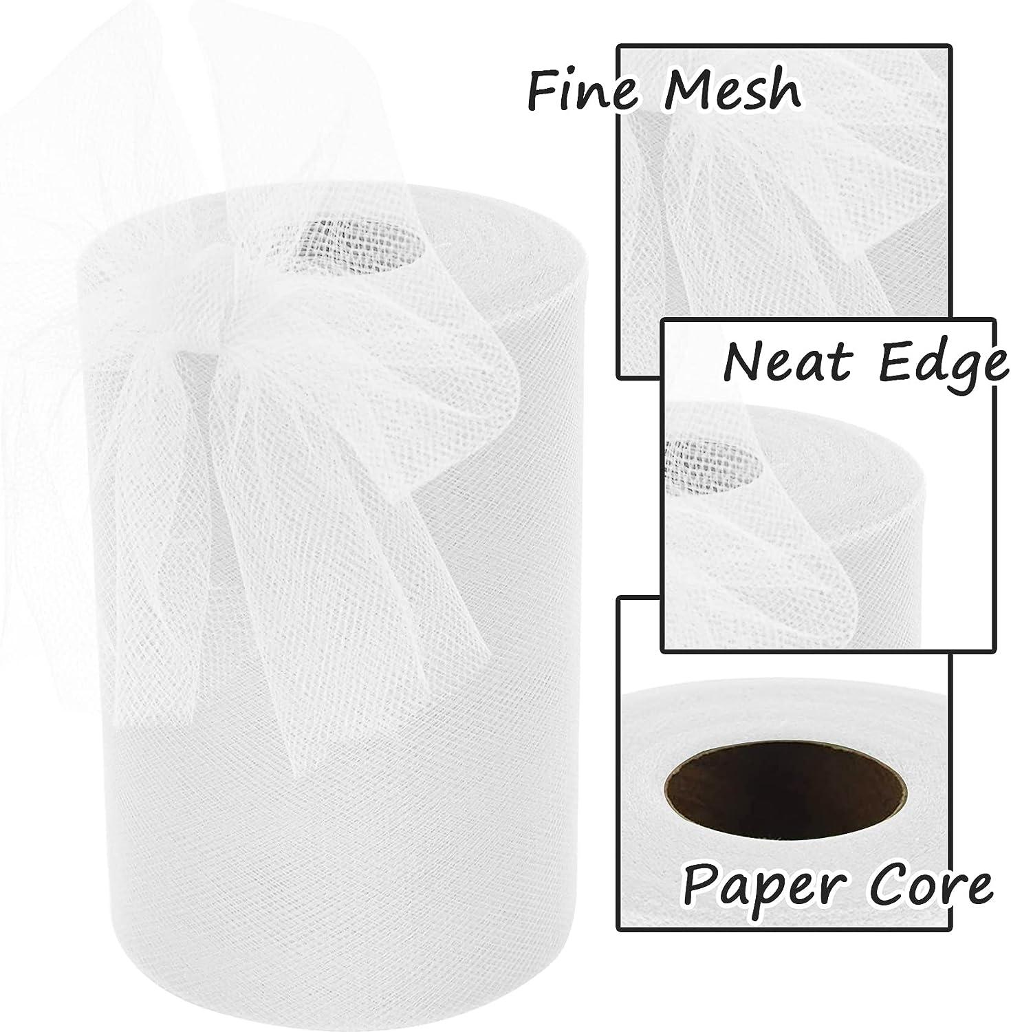6 Inch by 100 Yards White Tulle Fabric Roll Perfect for Tutus
