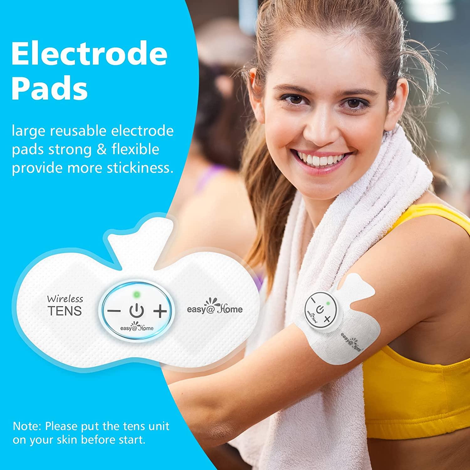 Easy@Home Rechargeable Compact Wireless TENS Unit - 510K Cleared, FSA  Eligible Electric EMS Muscle Stimulator Pain Relief Therapy, Portable Pain