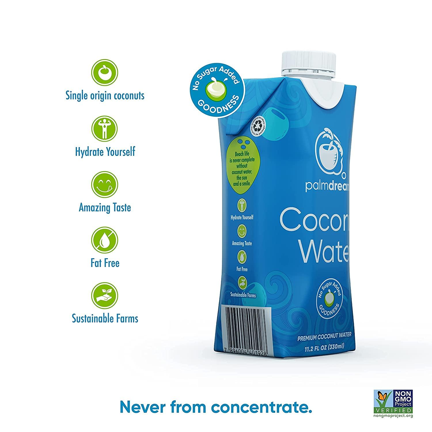 Palmdream Coconut Water No Sugar Added Premium Coconut Water Non