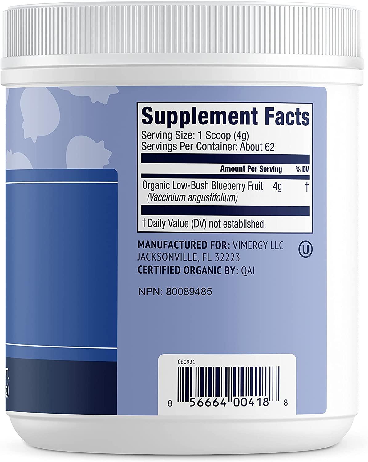Vimergy USDA Organic Wild Blueberry Powder NonGMO, GlutenFree