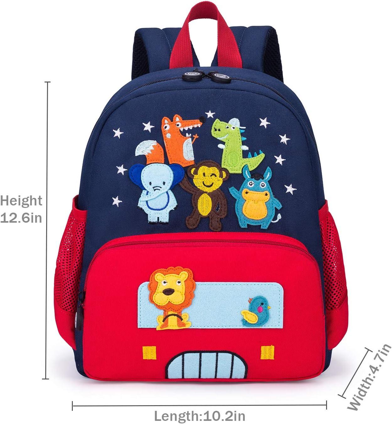 willikiva Cute Zoo Little 3d Backpack Kids Backpack for Boys and Girls Toddler Backpack Waterproof Preschool (Red)
