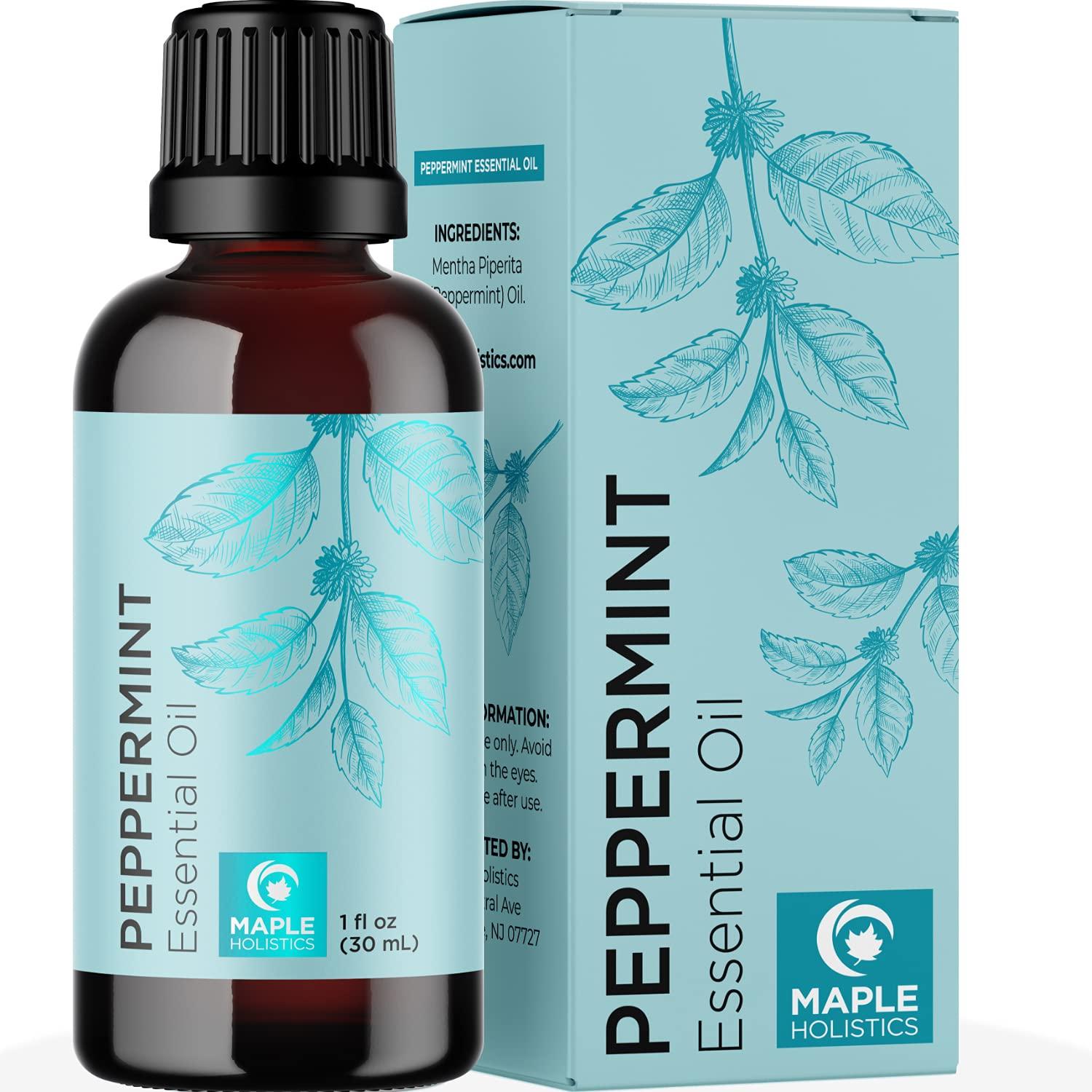 Peppermint Essential Oil for Diffuser Aromatherapy - 100% Pure Peppermint  Oil for Hair Skin and Nails Plus Undiluted Refreshing Aromatherapy  Essential Oil for Diffusers Baths and Topical Uses 1oz