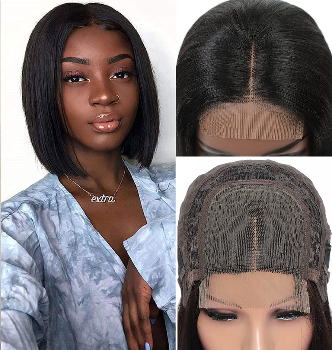 8 inch T part Short Bob Wigs Human Hair Lace Closure Wigs 13A Brazilian