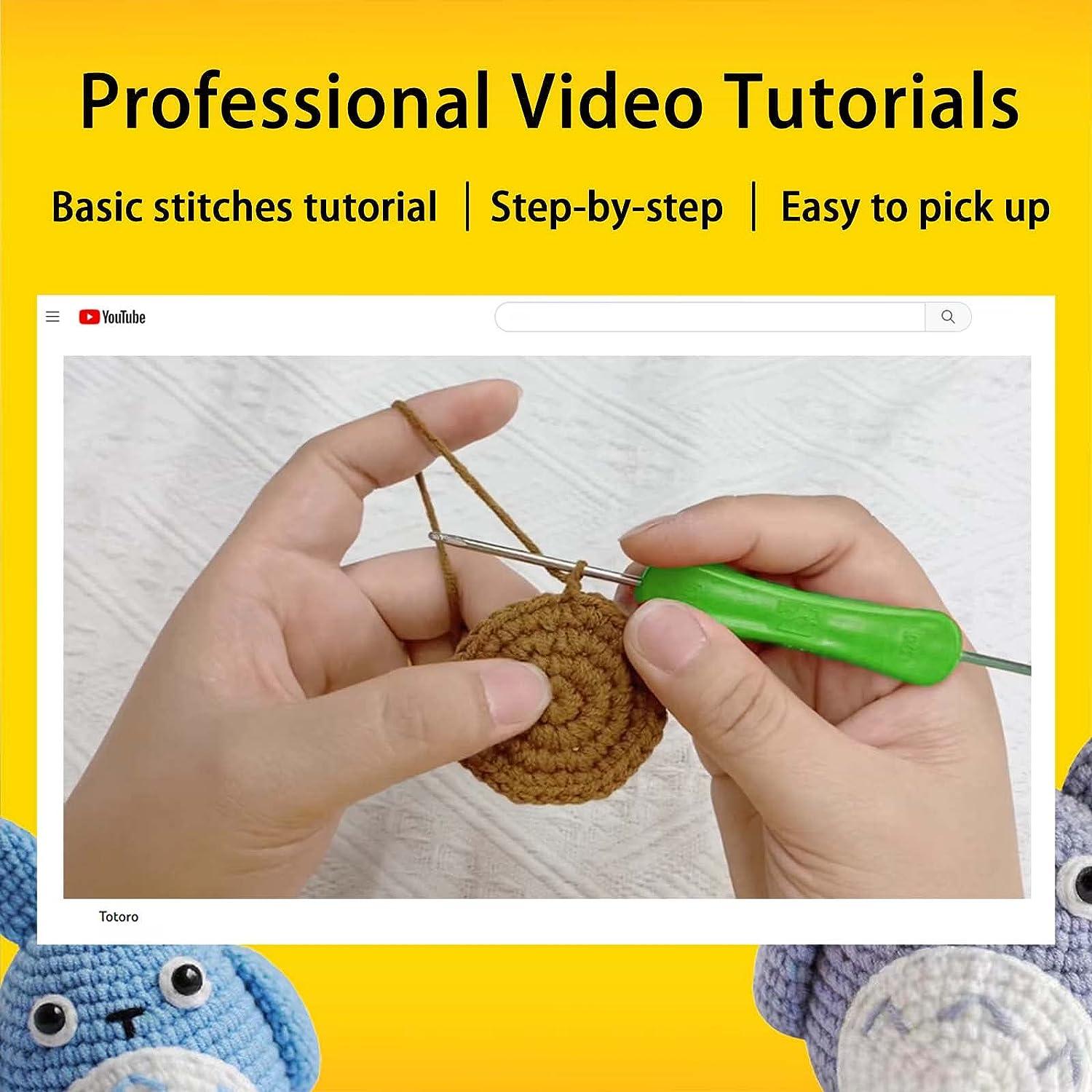 Jimcii Crochet Kit for Beginners, Beginner Crochet Knitting Kit Kits for  Beginners Adults, Step-by-Step Video Tutorials, Learn to Knit Kits for  Adults Beginner