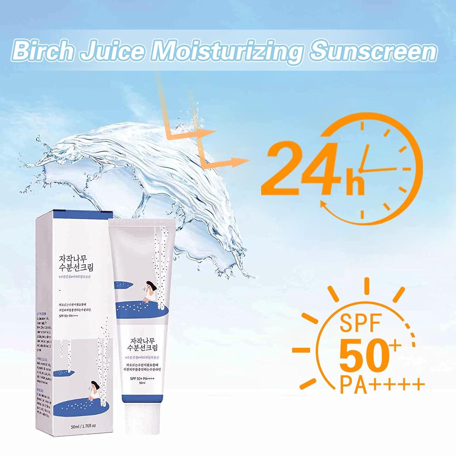 ROUND Korean Sunscreen Birch Juice Moisturizing Sun Cream SPF50+ PA