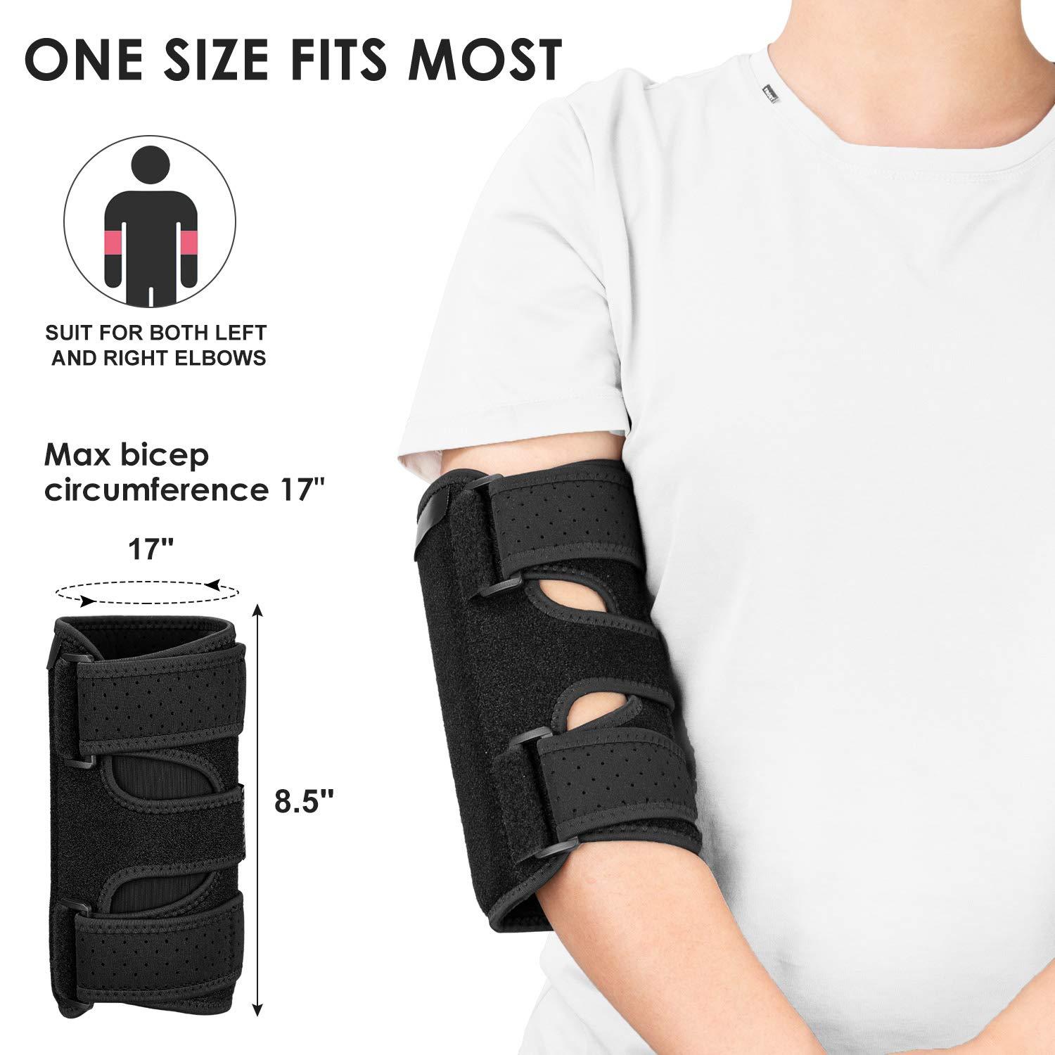 Elbow Brace, 2 Removable Metal Splints for Tendonitis, Elbow Brace for