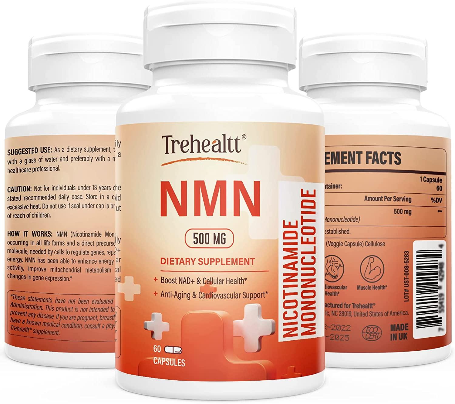 Max Potent NMN 500mg Supplement 99 Ultra Purity for Longevity & Cell