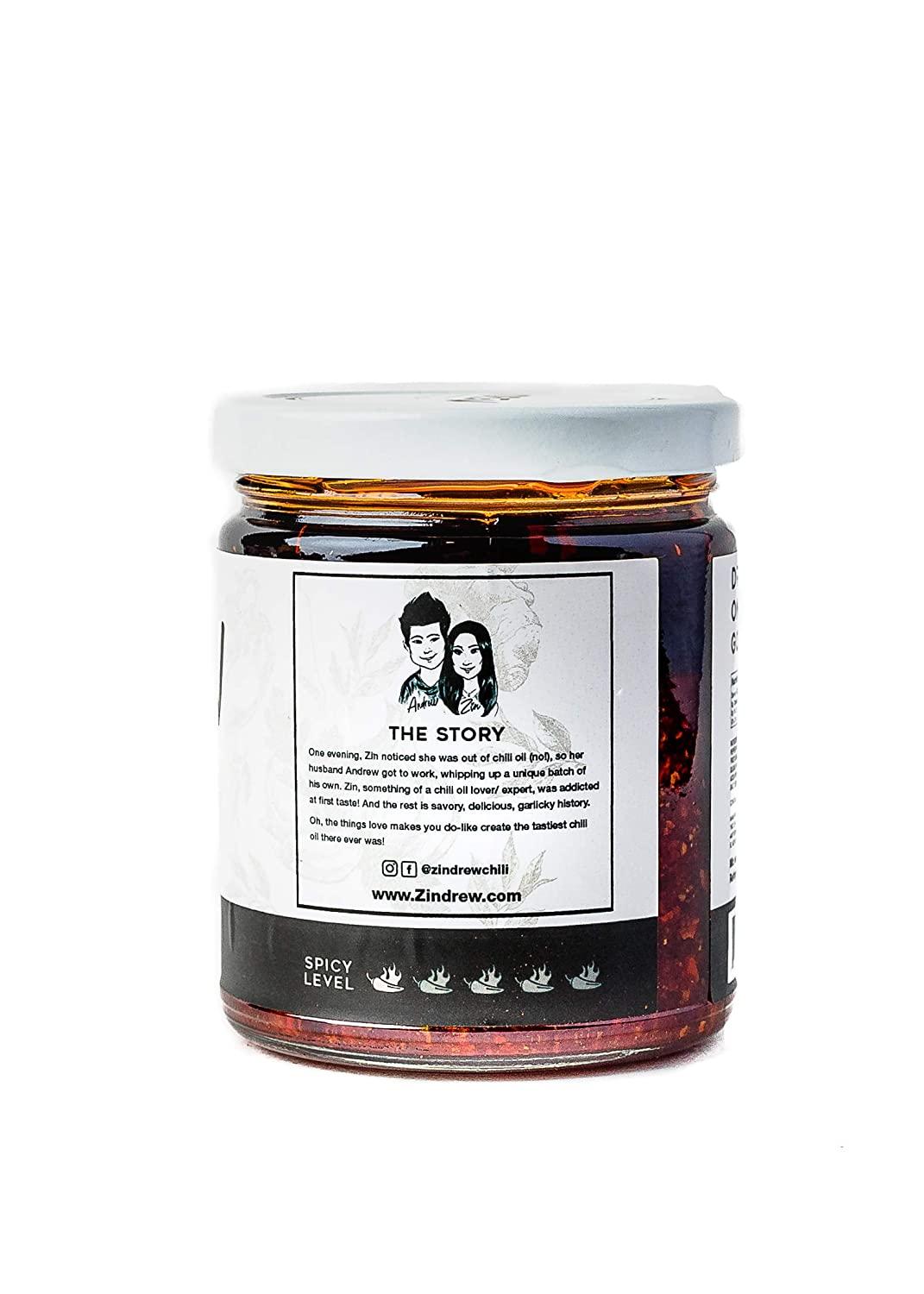 ZINDREW CHILI Crunchy Garlic Chili Oil OG BATCH. Premium Spicy Savory