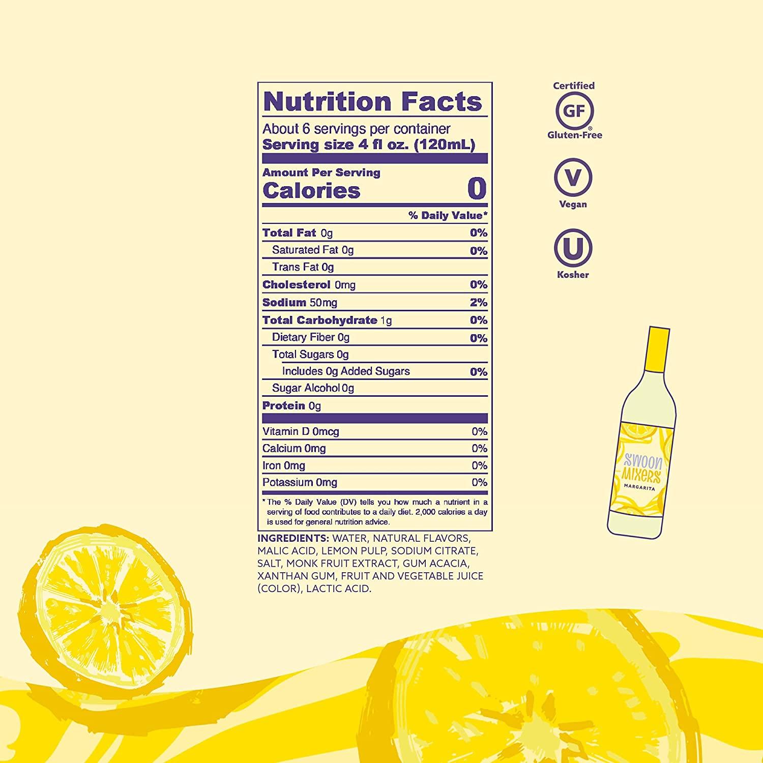 Swoon Zero Calorie Margarita Cocktail Mixer 25 Fl Oz Refreshing