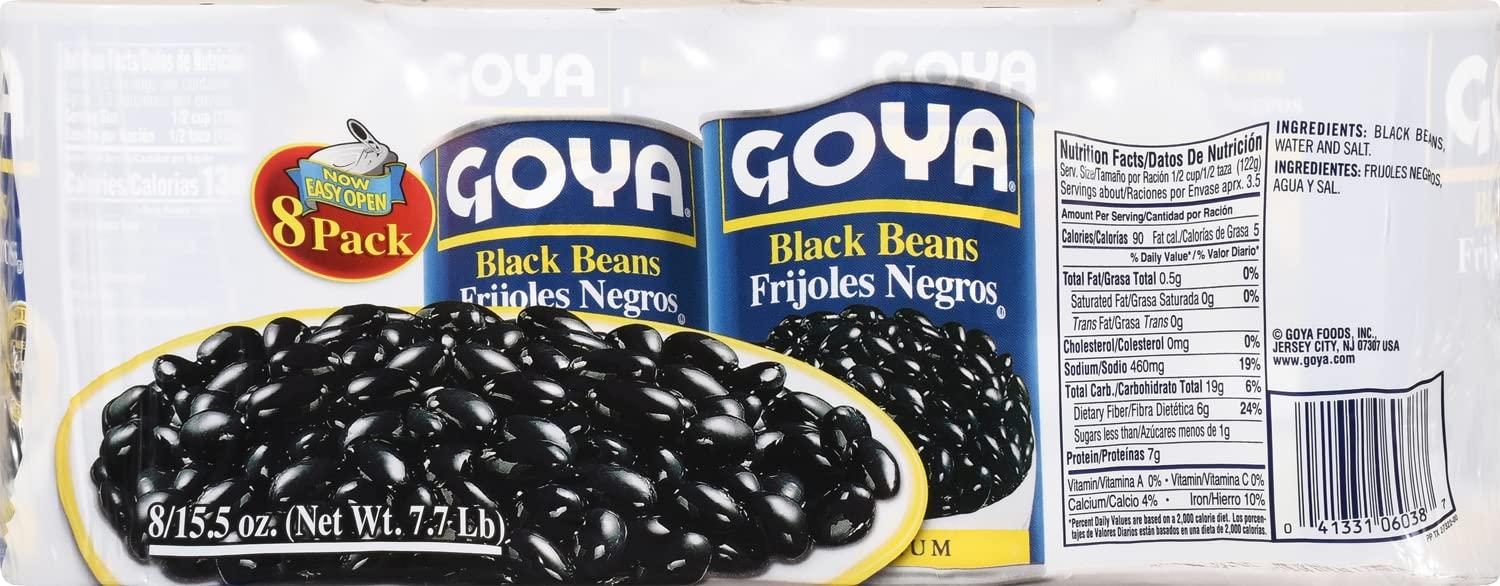 Goya Foods Black Beans, 15.5 Ounce (Pack of 8)
