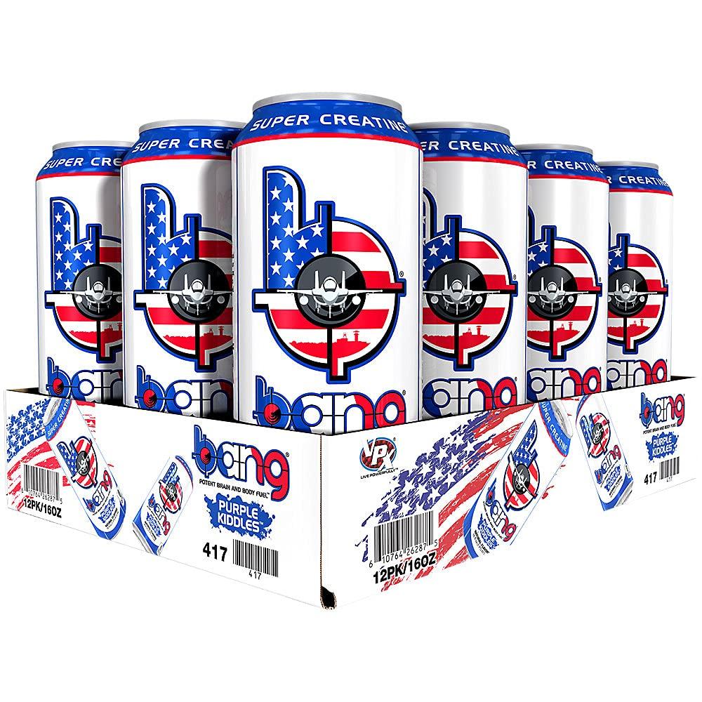 Bang Energy Drink with CoQ10 Creatine Purple Kiddles (12 Drinks, 16 Fl