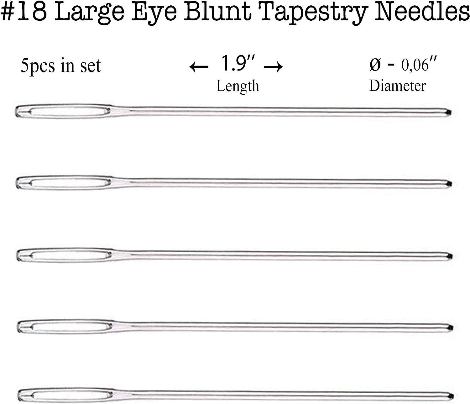 Tapestry darning Needle for Crochet - 5 Sizes Set with Large Eye Blunt  Needles for Knitting, Crafting Projects - 25 Pieces - Size 16, 18, 20, 22,  24