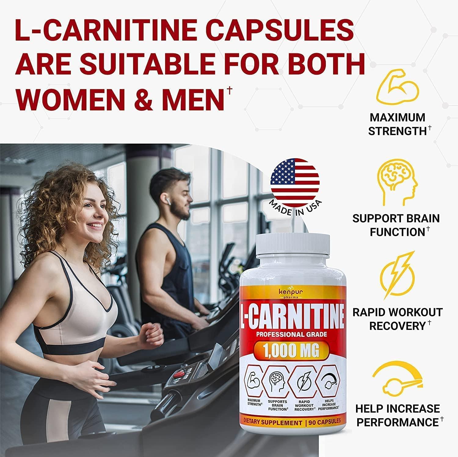 (2Pack) LCarnitine 1000mg Capsules for Increased Energy, Better Athletic Performance, Stamina