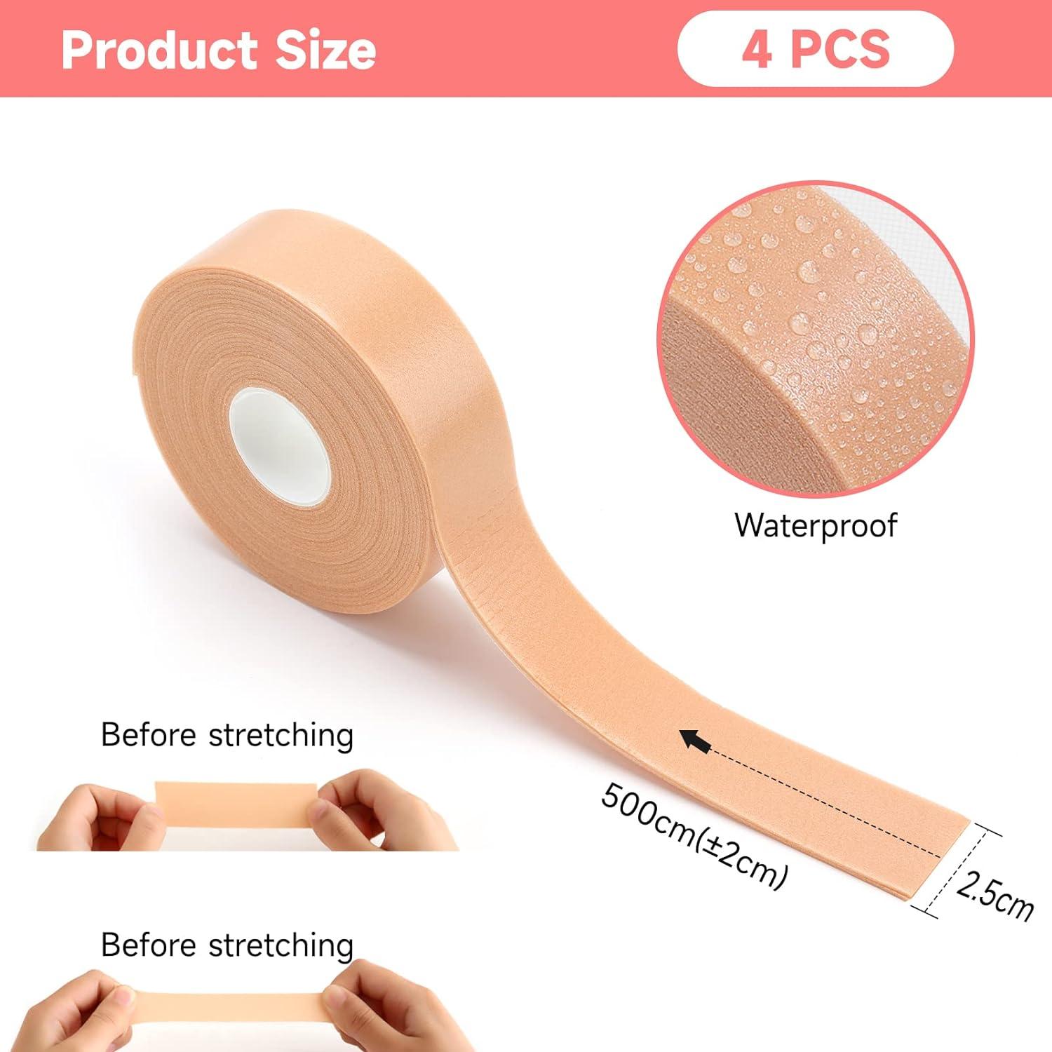 4 Rolls Feet Moleskin Tape 2.5cm x 5m Moleskin Plasters Padding Bandage