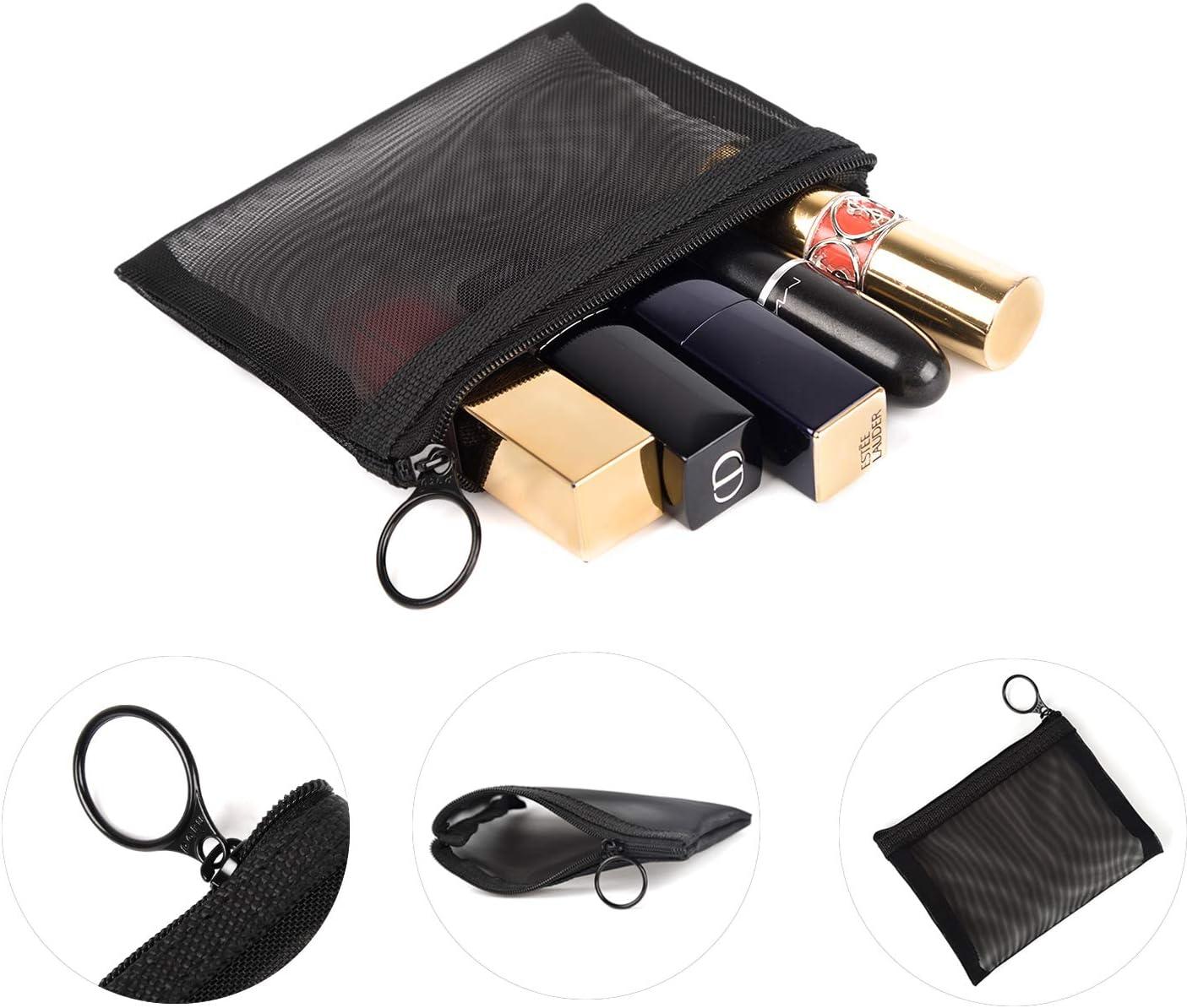5Pcs Multipurpose Transparent Mesh Zipper Pouches Cosmetic Bag Makeup  Pouches Pencil Case Pen Holder Travel Organizers