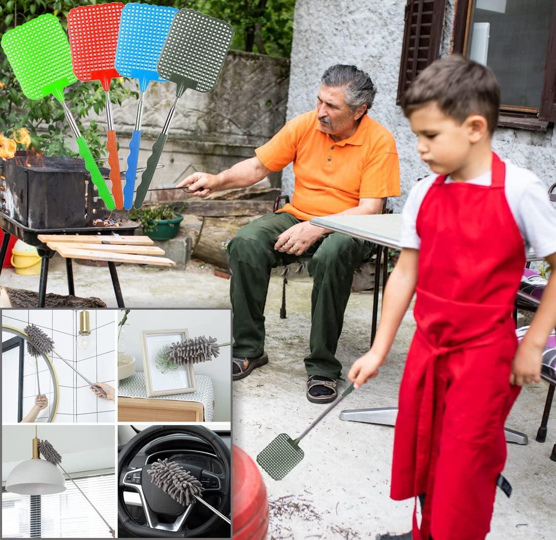 Retractable Fly Swatters Durable Plastic Fly Swatter Heavy Duty Set of