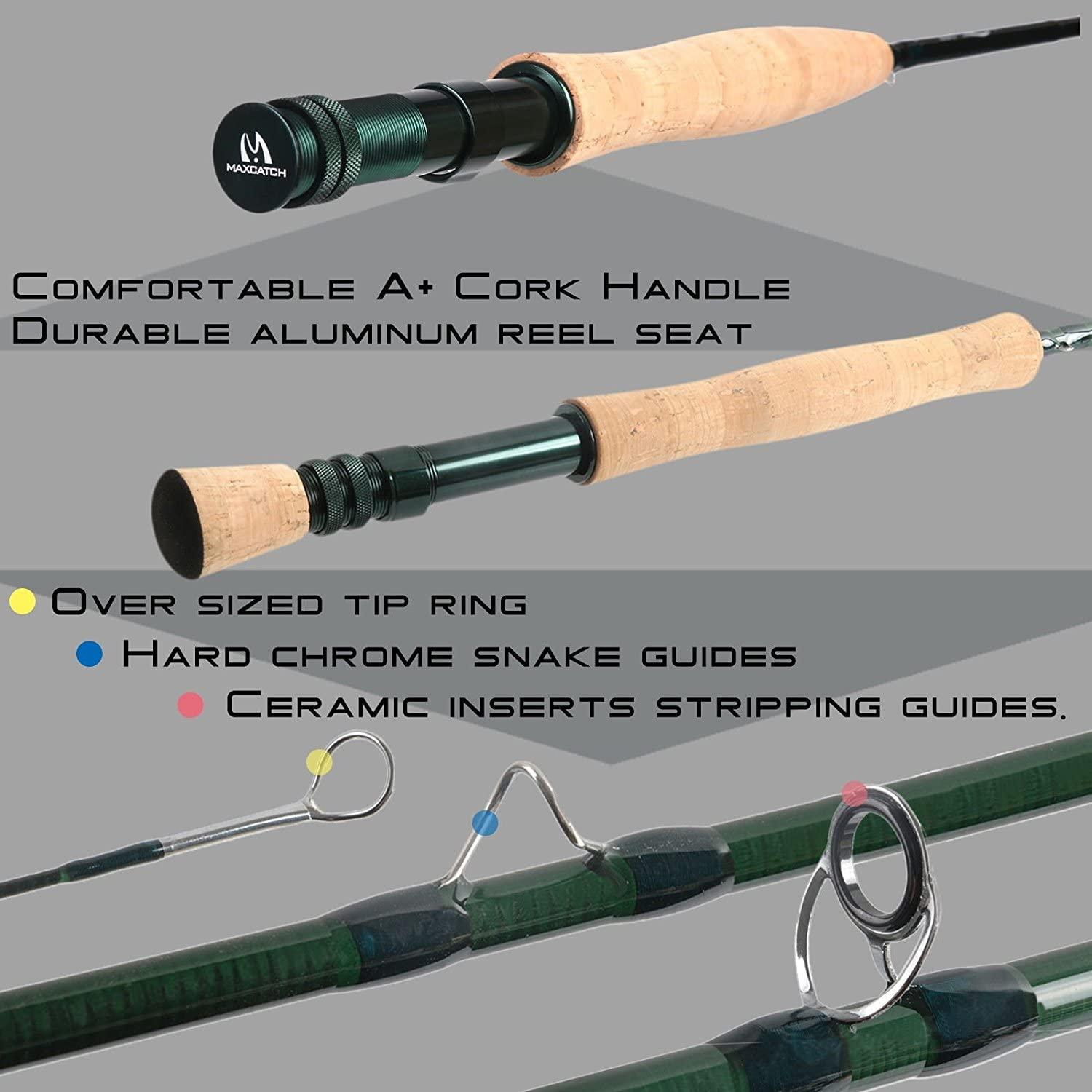 M MAXIMUMCATCH Maxcatch Extreme Fly Fishing Combo Kit 3/5/6/8 Weight,  Starter Fly Rod and Reel Outfit, with a Protective Travel Case 5wt 90 4pc  Rod,5/6 Reel