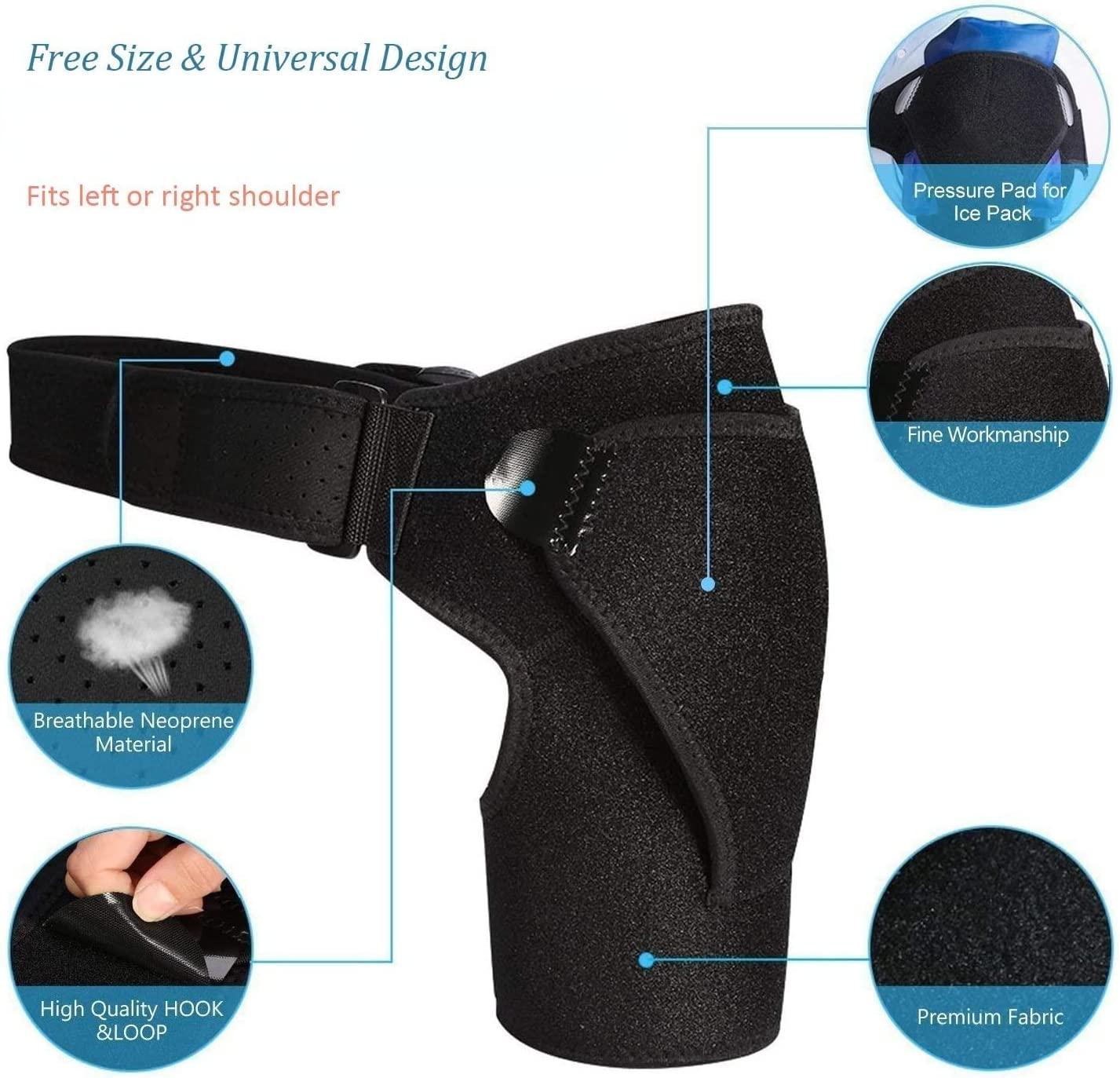 Shoulder Support Brace with Pressure Pad for Men Women, Adjustable