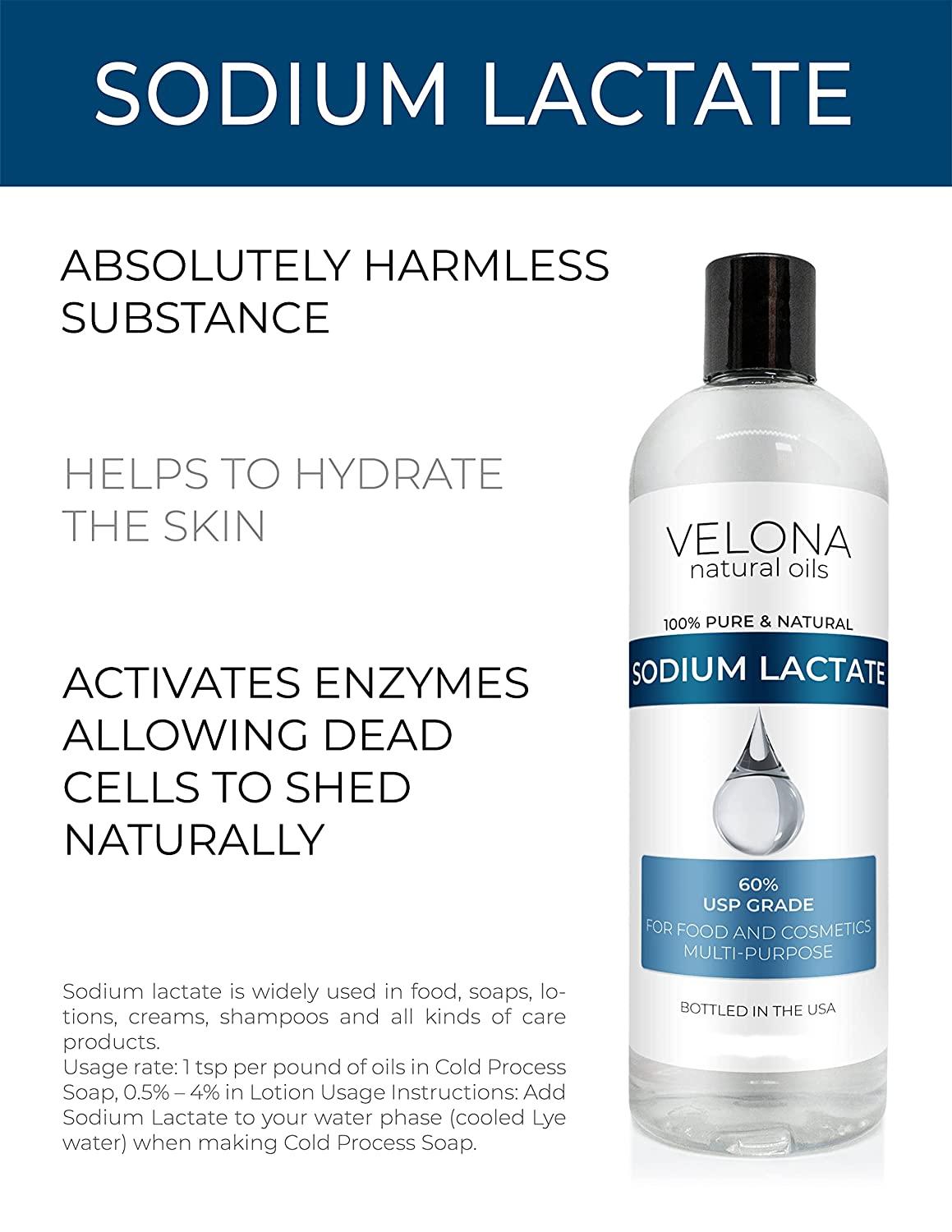 Velona Sodium Lactate 60 16 oz USP Grade Natural Preservative