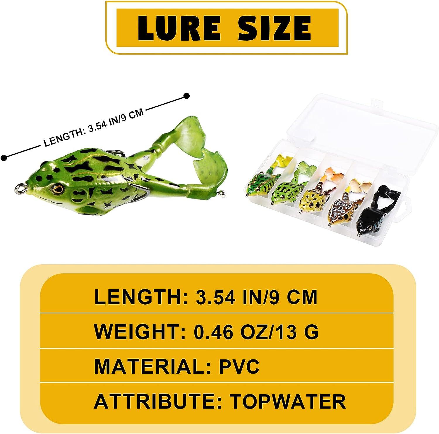 Pelican Mate Topwater Frog Lures Double Propellers Soft Silicone Bass Bait  Realistic Frog Lures Kit Set Trout Pike Freshwater Saltwater  5pcs/3.55''/0.46oz