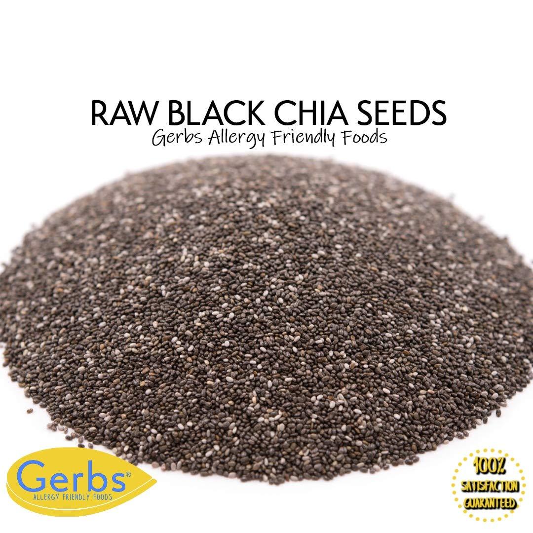 GERBS Raw Black Chia Seeds 2 LBS. Freshly Harvested & Packaged in Resealable Bulk Bag Non