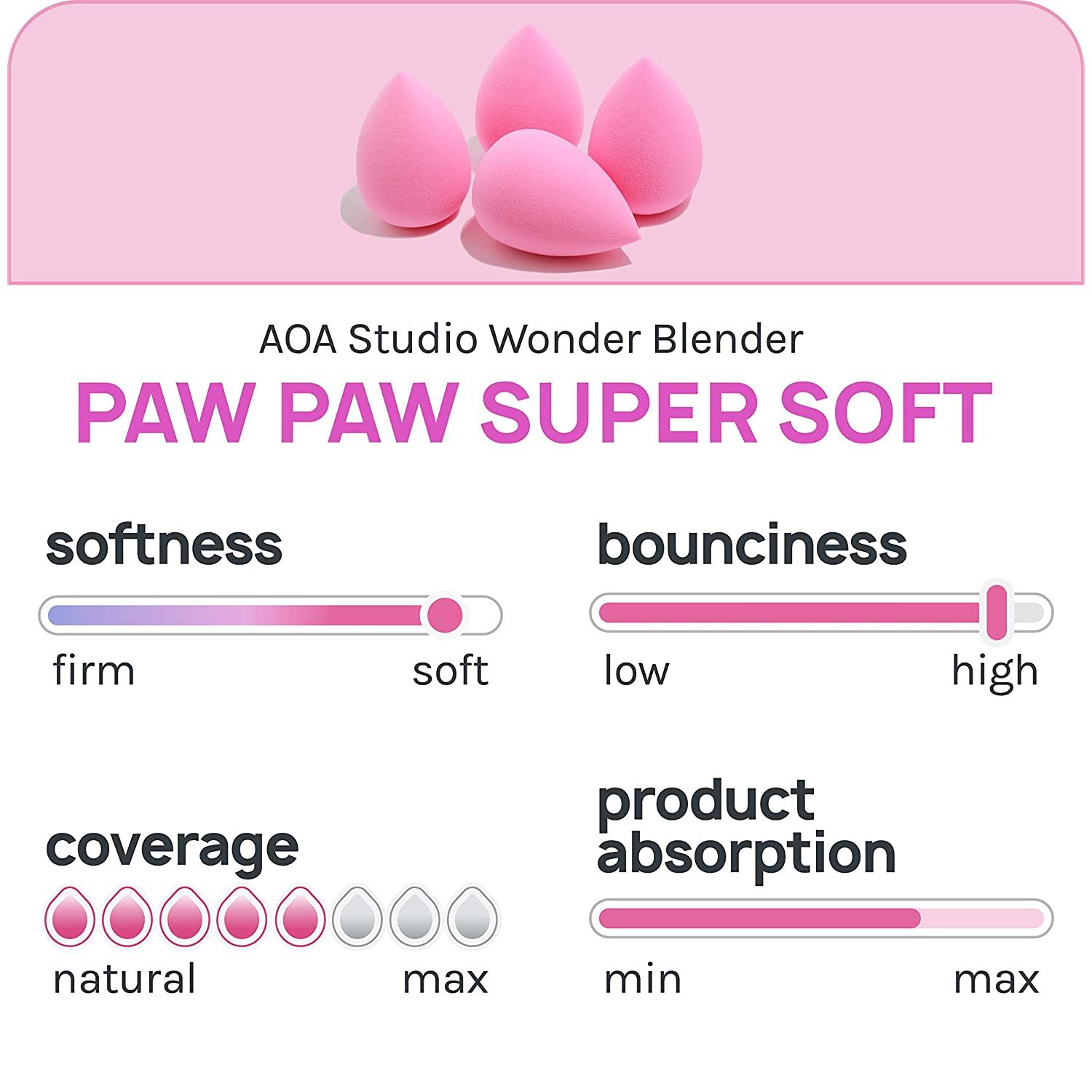 AOA Studio Collection Makeup Sponge Set Makeup Blender Latex Free and