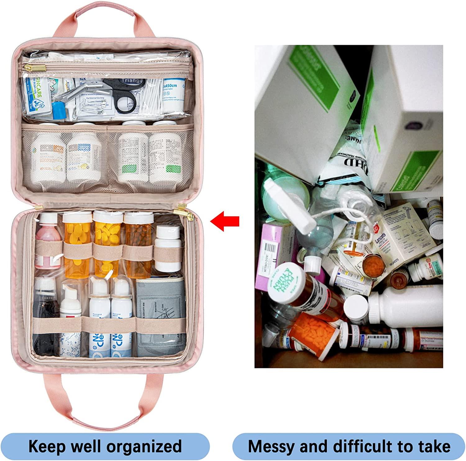 Leudes Travel Pill Bottle Organizer,Medicine Organizer and Storage