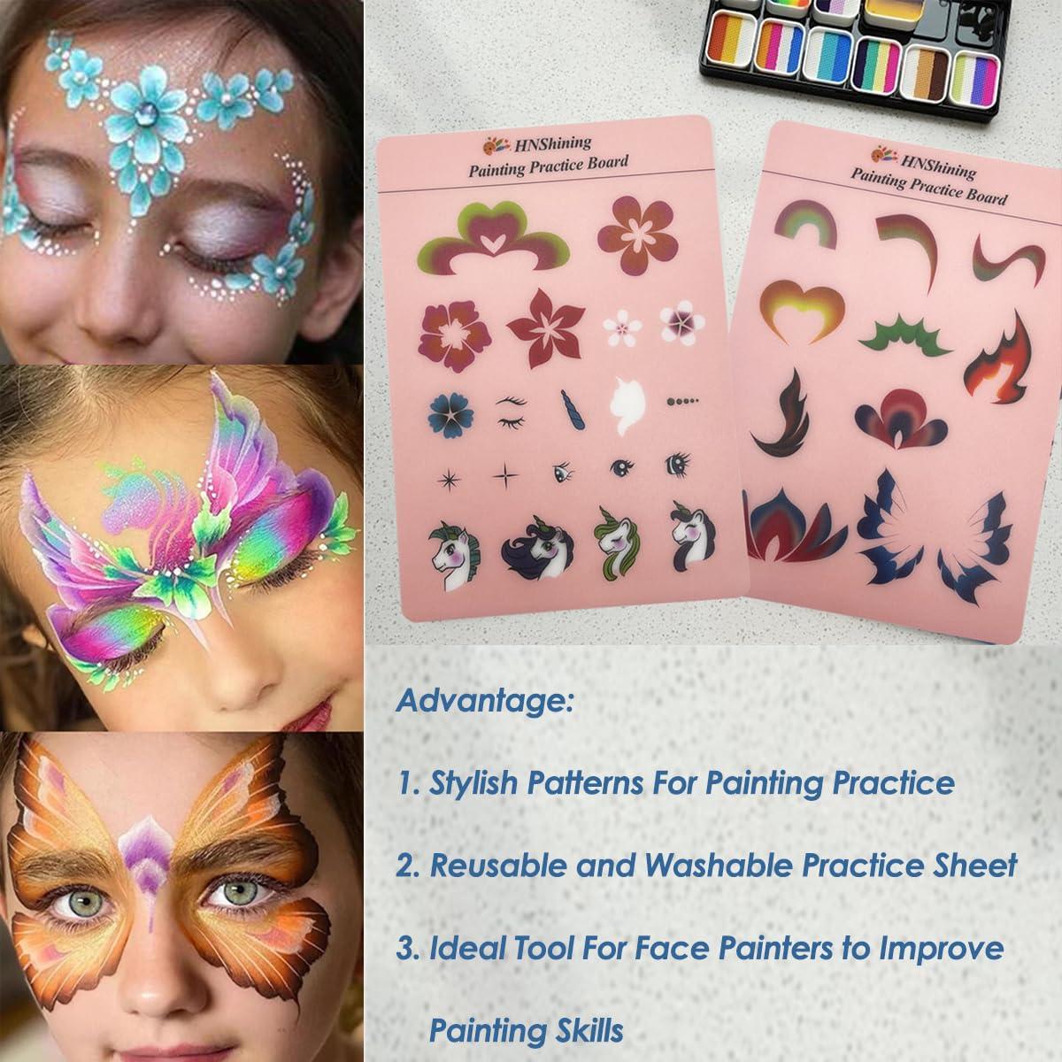 face-painting-practice-board-reusable-body-paint-templates-exercise-sheets-for-skill-development-hnshining-buy-now-with-express-international-delivery-gosupps-com for Face Paint Practice Board Printable Free Face Painting Practice Board - Reusable Body Paint Templates & Exercise Sheets for Skill Development | HNShining | Buy Now with Express International Delivery | GoSupps.com for Face Paint Practice Board Printable Free