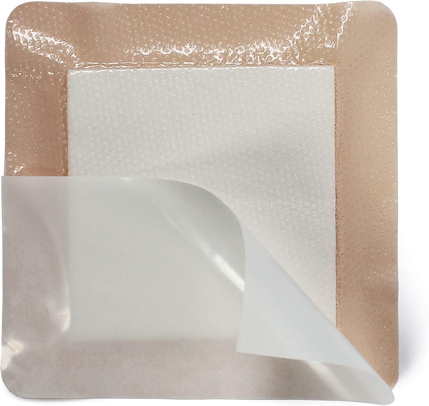 Medpride Adhesive Silicone Bordered Foam Wound Dressing Pads 6 inches