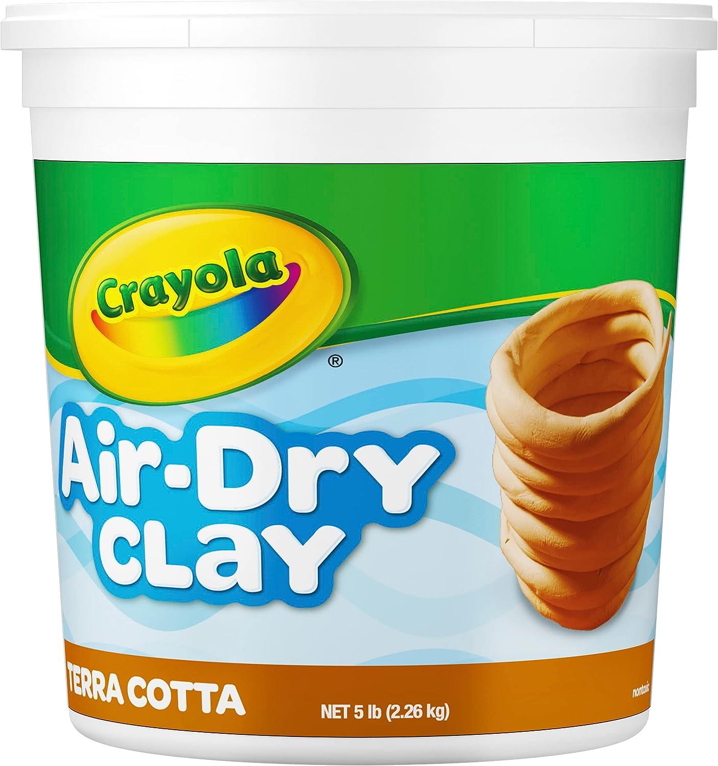 Crayola Air Dry Clay for Kids (5lbs) Reusable Bucket of Terra Cotta Clay  for Sculpting Bulk Arts and Crafts Supplies Ages 3+ 5 lb. Resealable Bucket  5lb Bucket Multi