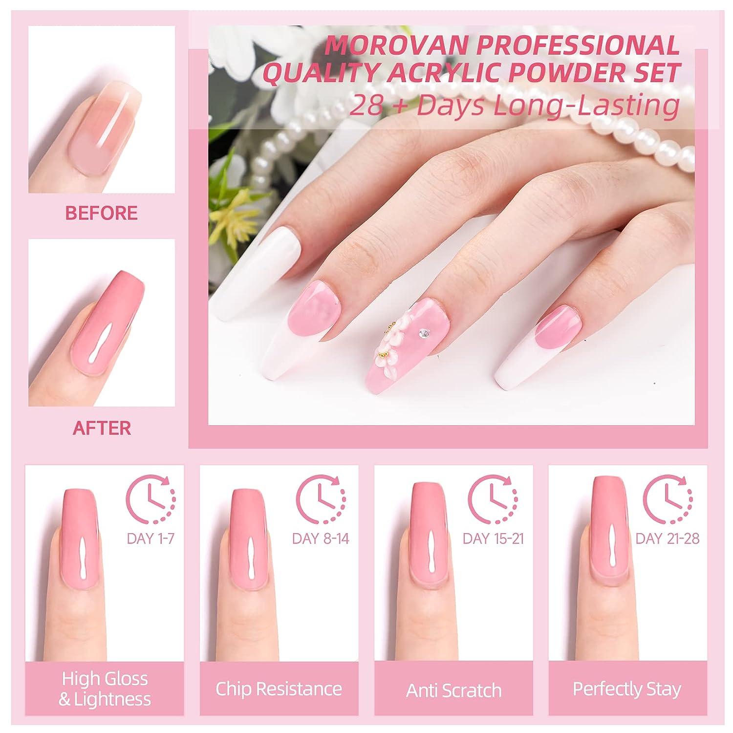 Morovan Acrylic Nail Kit for Beginners: with Everything Professional Gel  Polish Kit with UV Lamp Acrylic Nail Set with Glitter Acrylic Powder  Complete