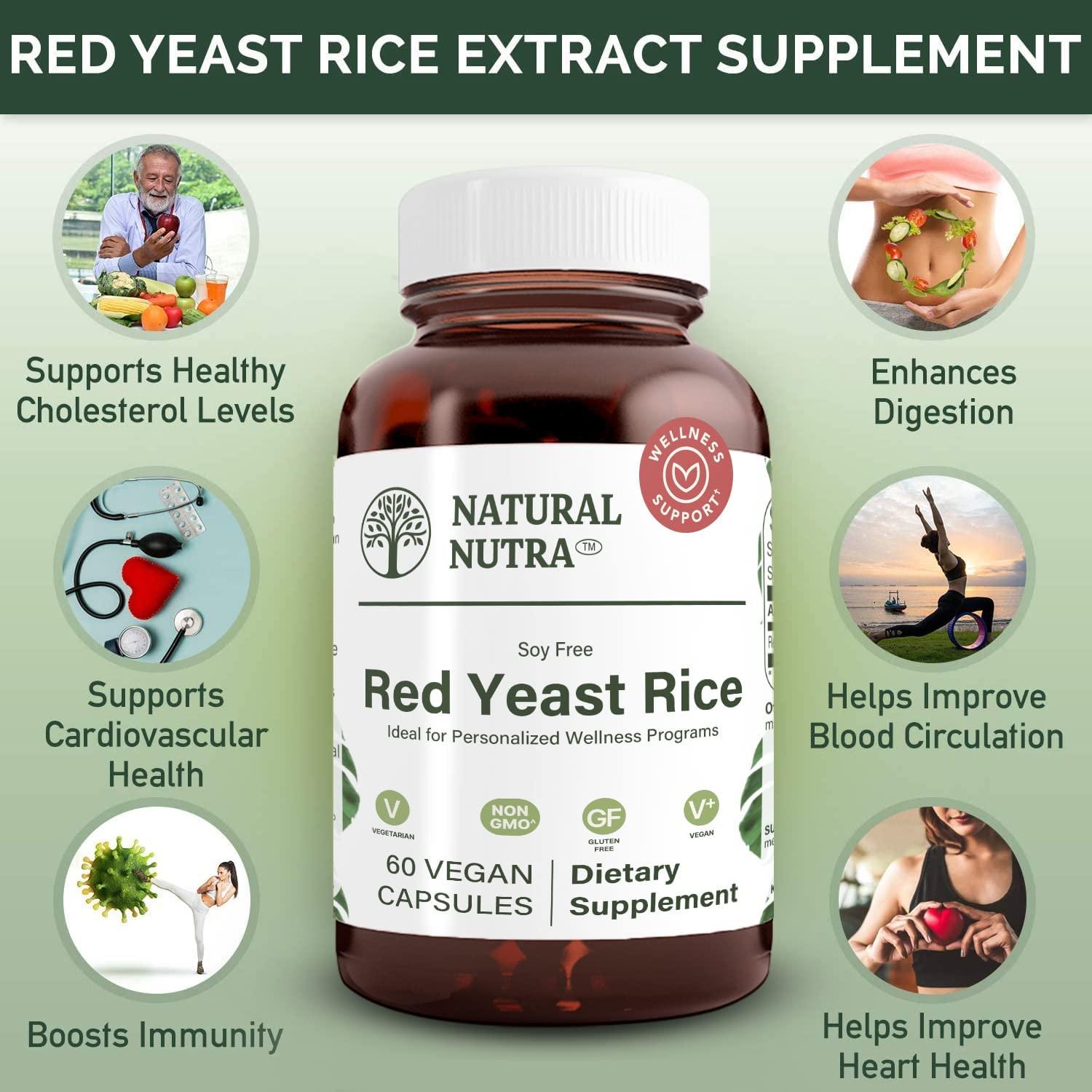 Natural Nutra Red Yeast Rice Extract with Monacolin K, Supplement for