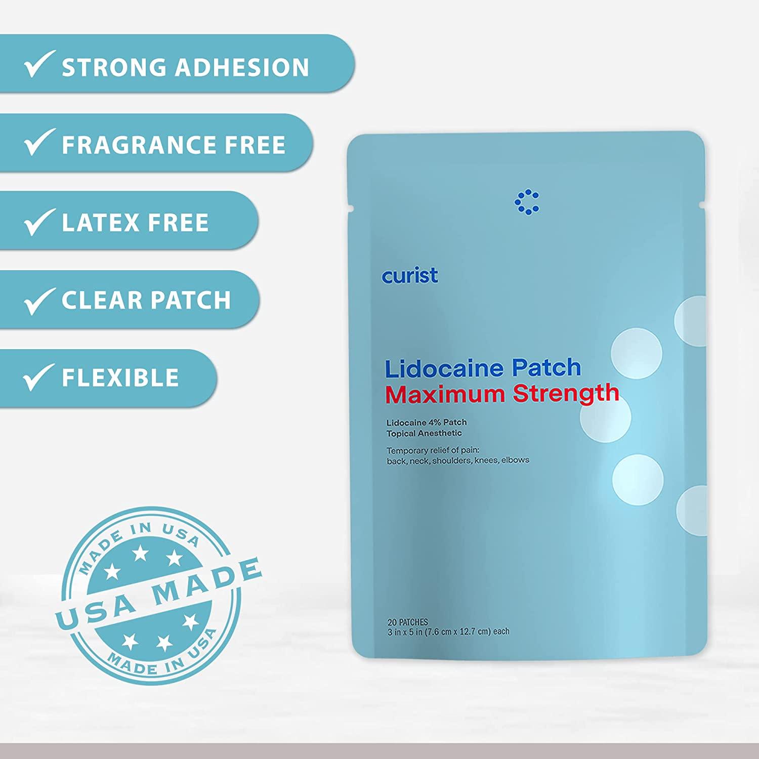 Curist Lidocaine Patches Maximum Strength Pain Relief for Back, Neck