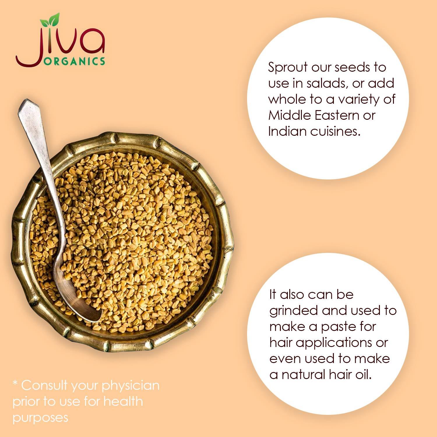 Jiva Organics Organic Fenugreek Seeds 1 lb Jar for Cooking, Sprouting