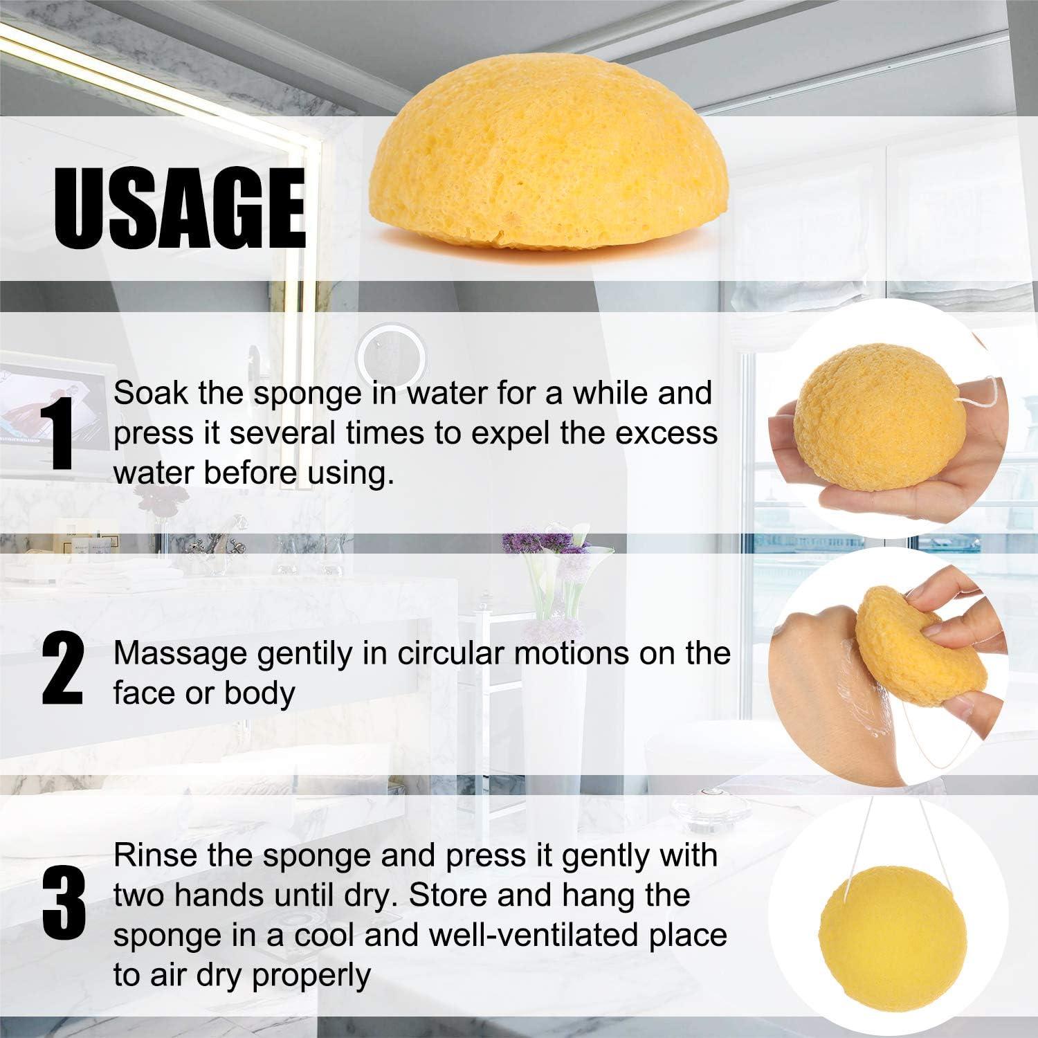 6pc. Natural Konjac Facial Sponges Gentle Face Cleansing and