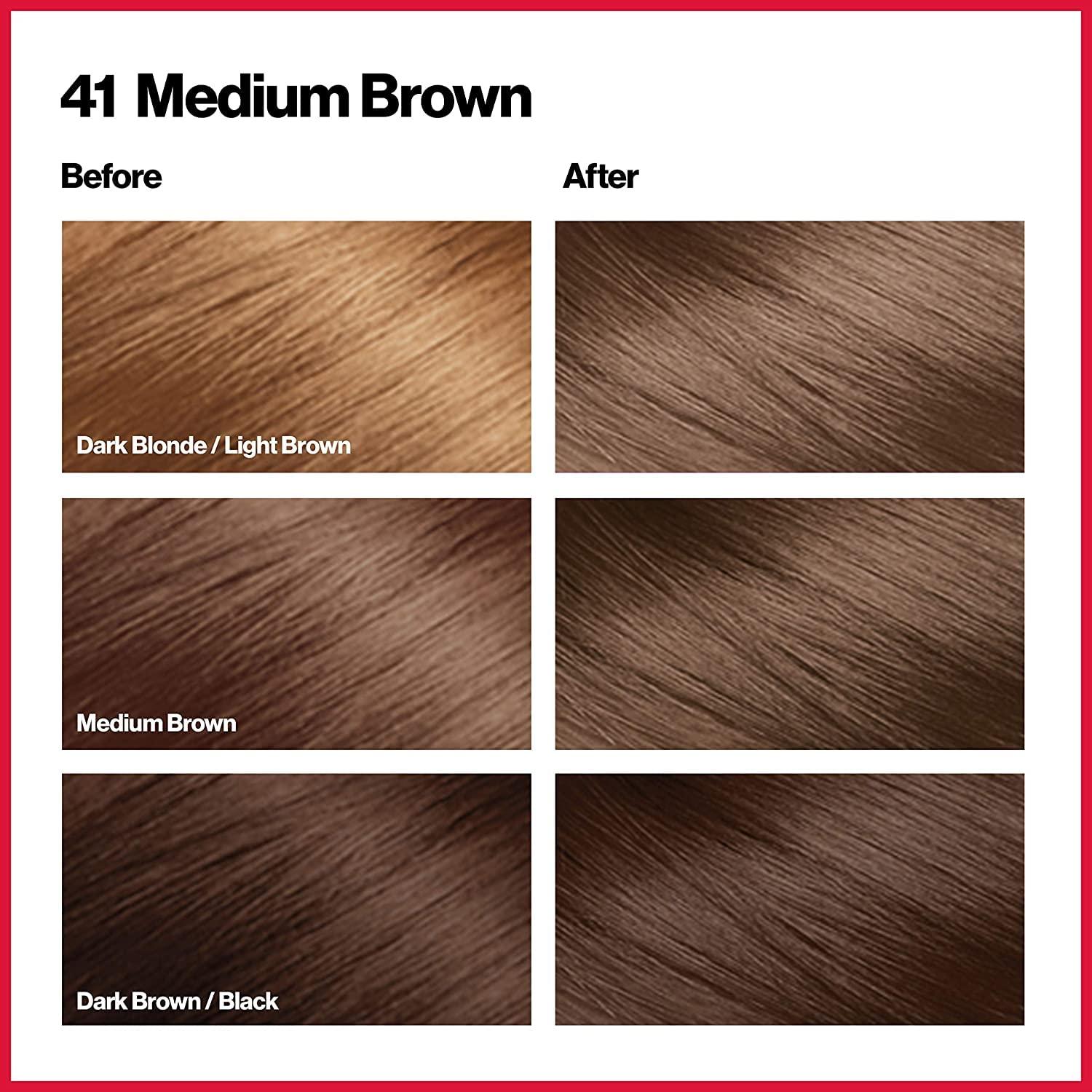 Permanent Hair Color by Revlon, Permanent Hair Dye, Colorsilk with 100%  Gray Coverage, Ammonia-Free, Keratin and Amino Acids, 41 Medium Brown,   Oz (Pack of 3) 41 Medium Brown 1 Count (Pack of 3) OLD VERSION