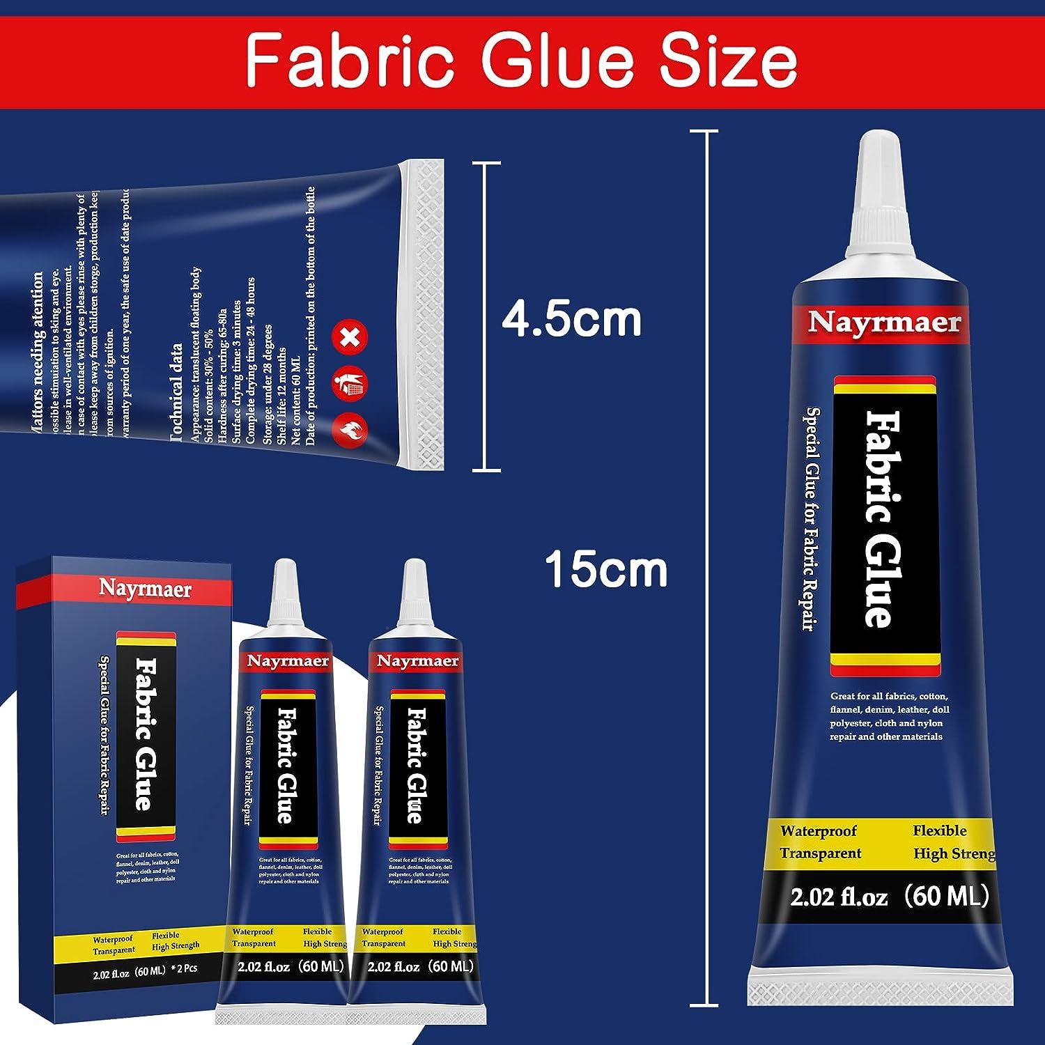  Fabric Glue Permanent Clear Washable, Cloth Repair Sew