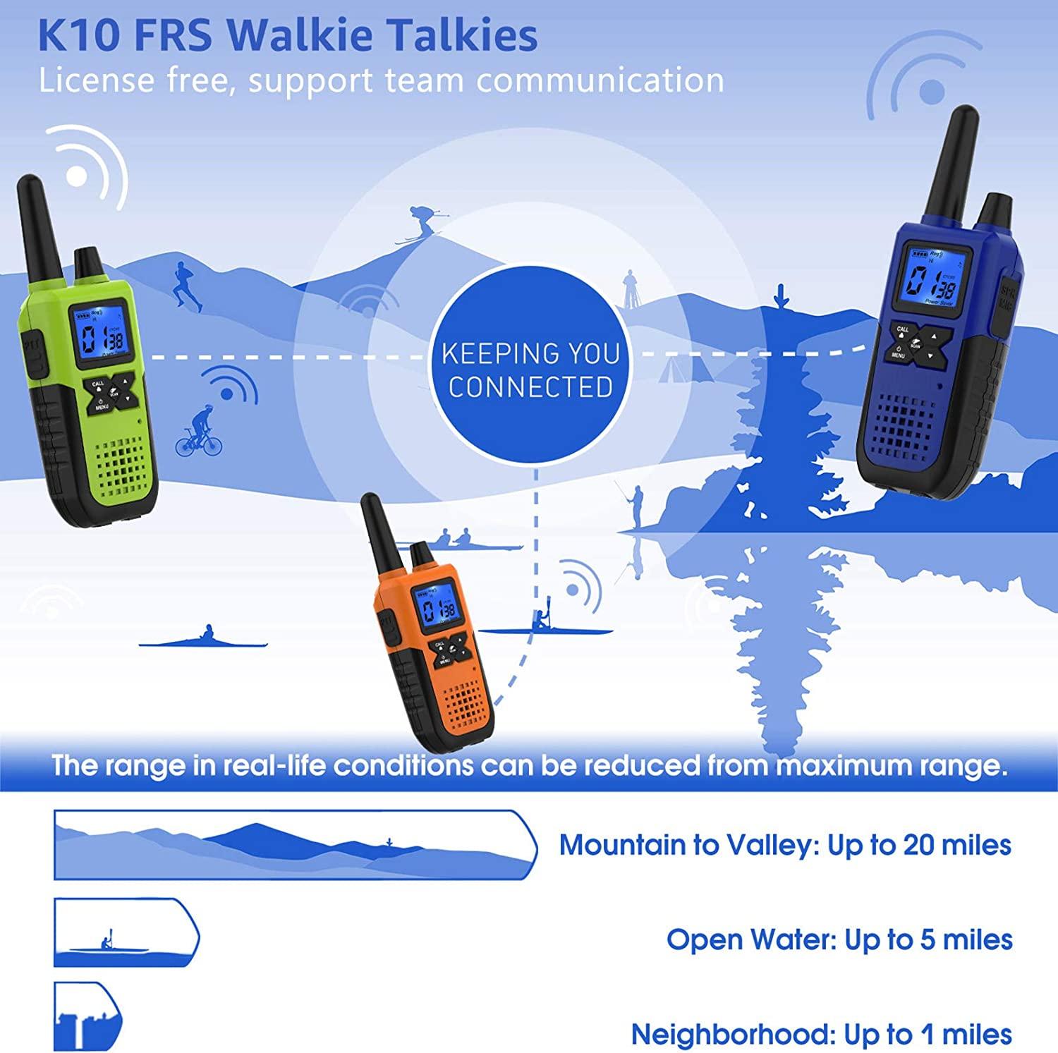 4 Walkie Talkies recargables de largo alcance para adultos Radios de 2 vías  de la NOAA con auriculares y micrófono cargador USB de batería alertas –  Yaxa Guatemala