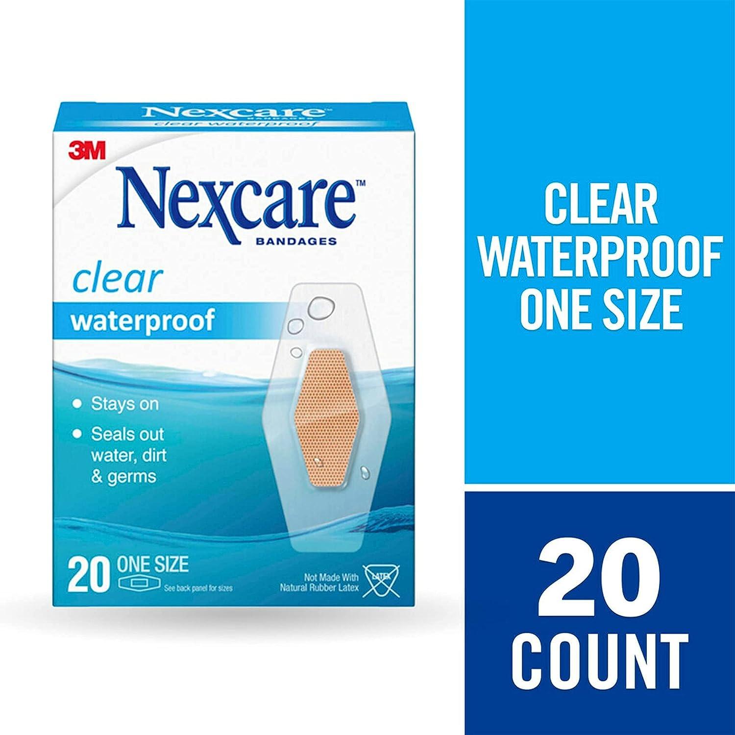 Nexcare Waterproof Clear Bandages 20 Count, One Size