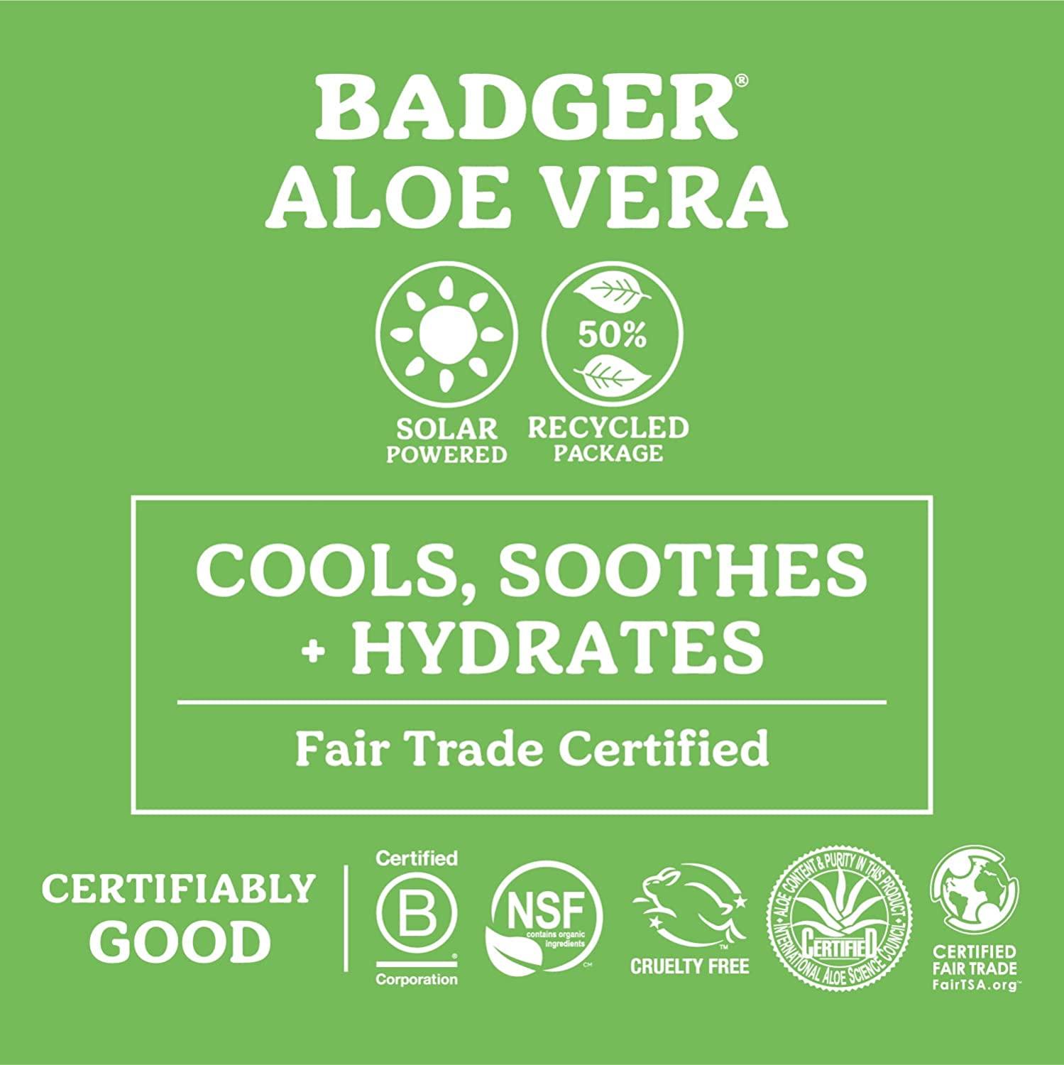 Badger Aloe Vera After Sun Gel (2 Pack) Fair Trade and Certified