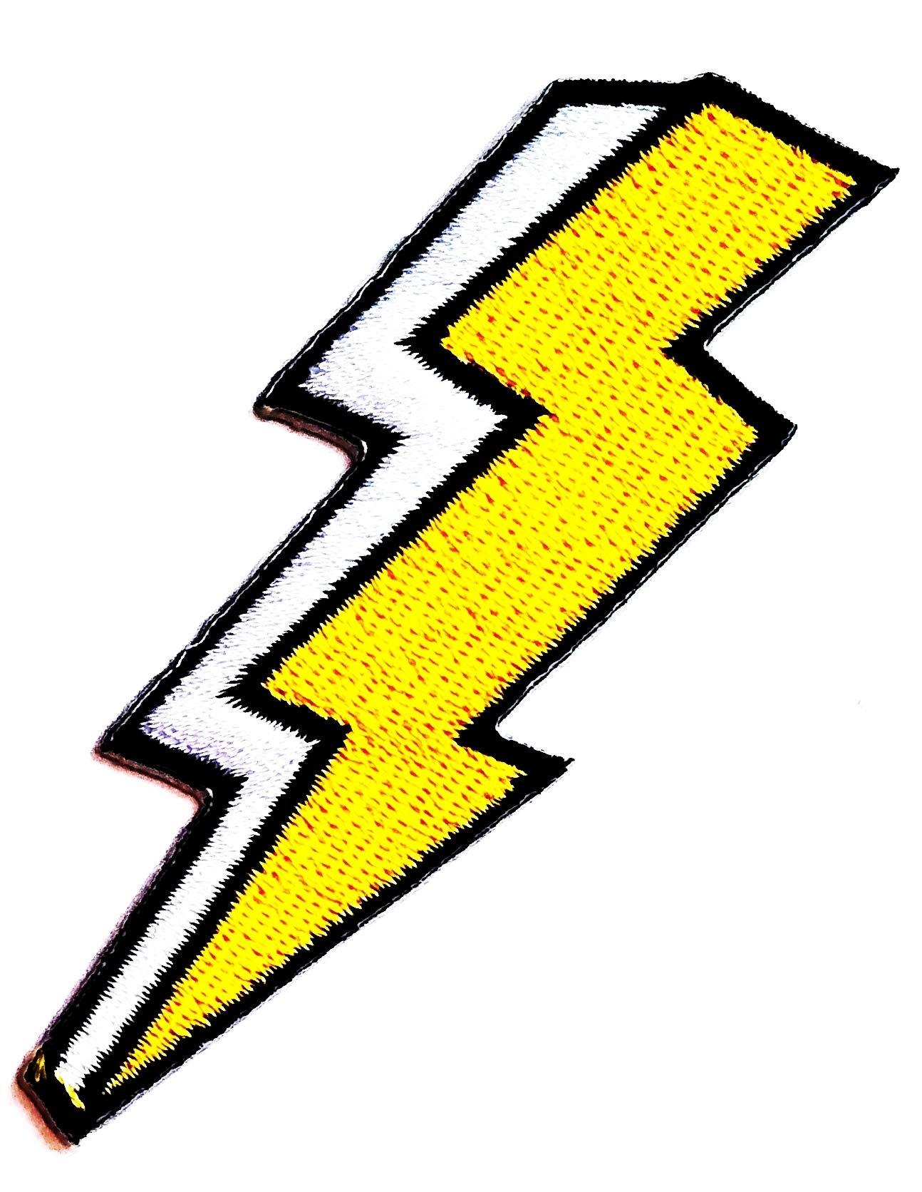 Nipitshop Patches Yellow Flash Storm Lighting Thunderbolt Cartoon