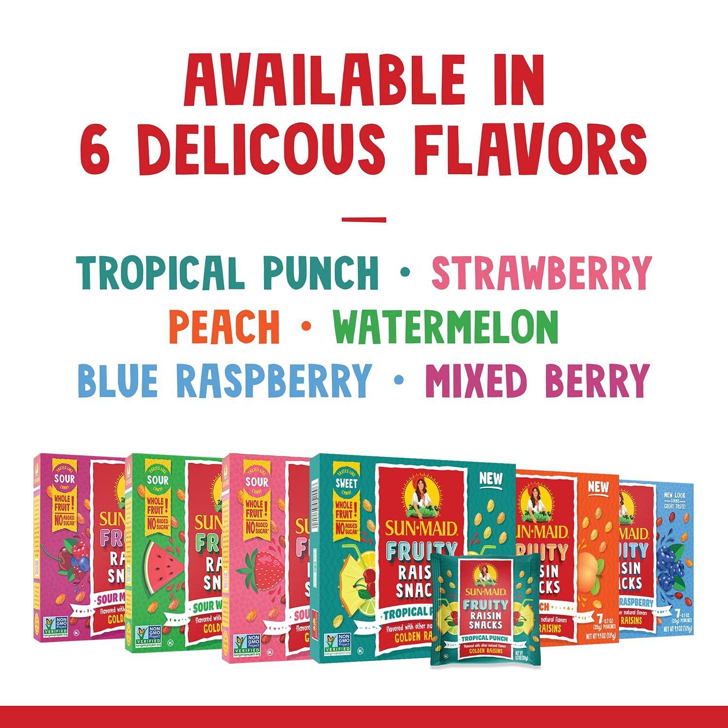 Sun-Maid Blue Raspberry Sour Raisin Snacks 0.7oz - 7 CT - Delicious and ...