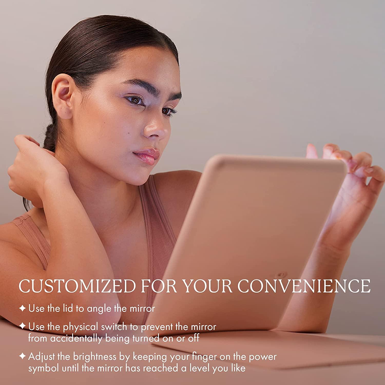 LED Travel Handheld Vanity Mirror, Pose by Vanity 3 LED Colors