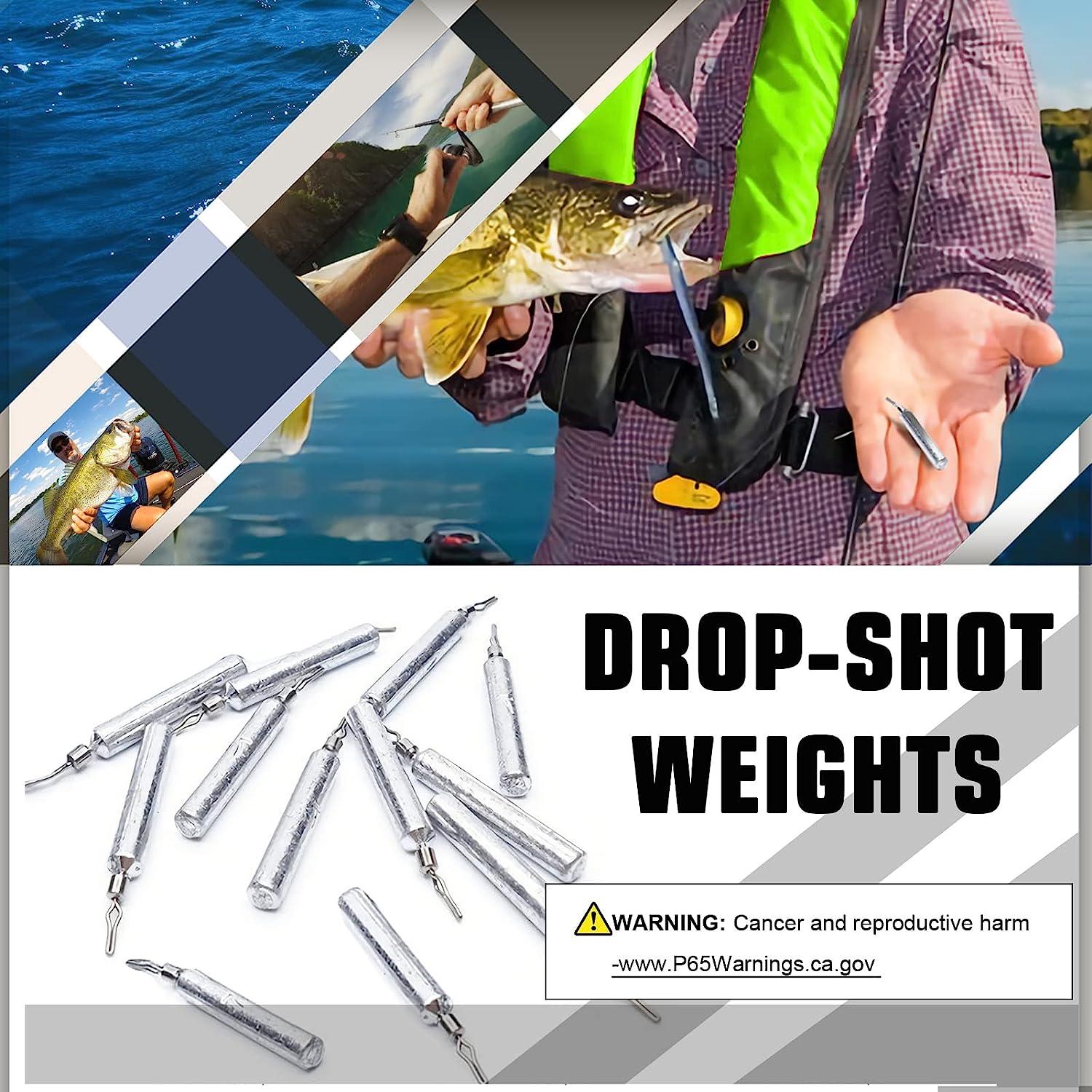 AMYSPORTS Drop Shot Weights Fishing Lead Drop Saltwater Fishing Weight  Freshwater Drift Sinker Fishing Weight Bass Rig Cylinder Removable  Catfishing Size6 (3/4oz.) 25 pcs