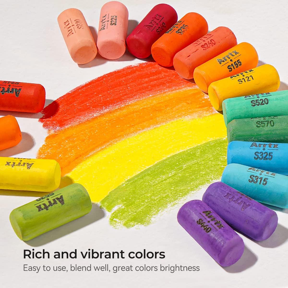 Arrtx Soft Pastels Set 48 Assorted Colors for Artists & Beginners