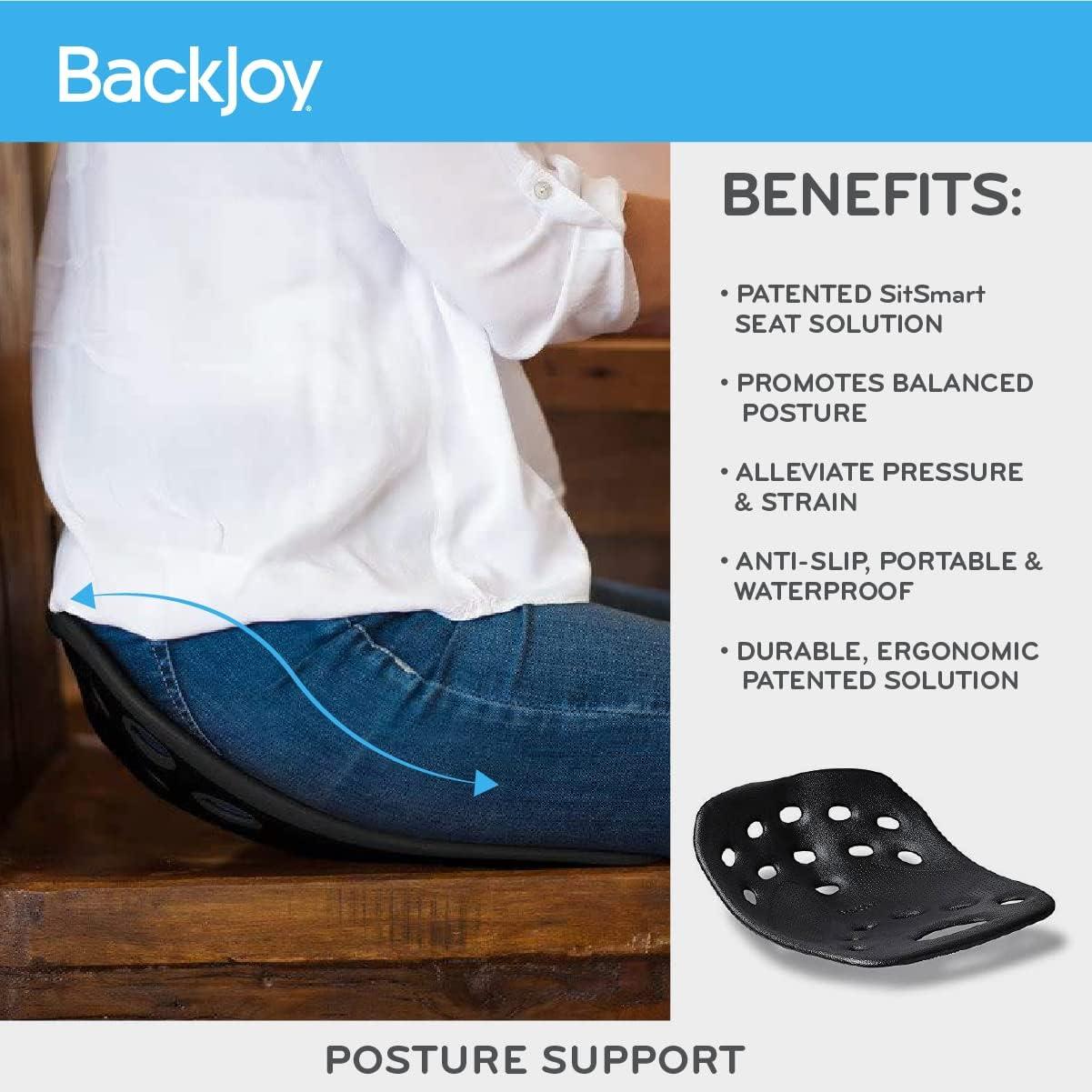  Backjoy Posture Seat Pad, Ergonomic Pressure Relief, Hip &  Pelvic Support to Improve Posture, Home, Office Chair, Car Seat, Core Lux