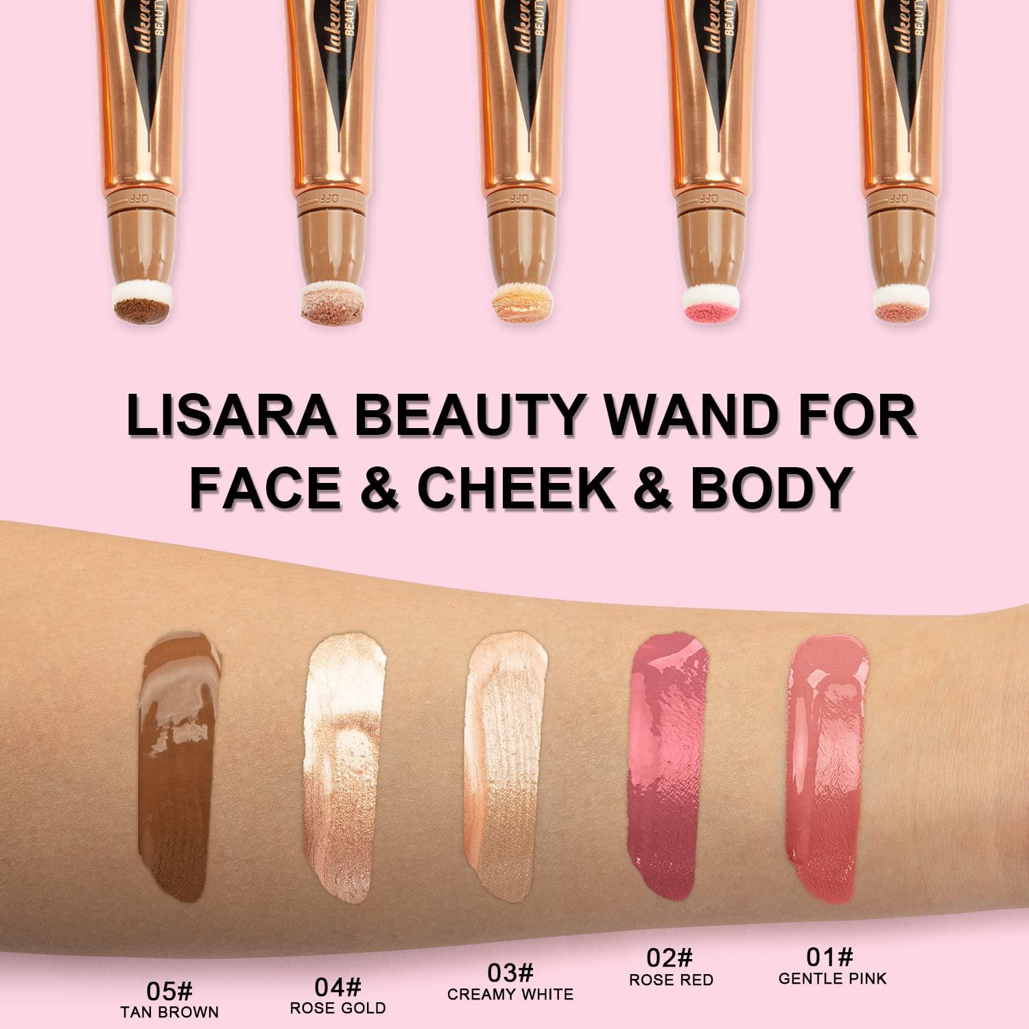 Lisara Highlighter Beauty Wand Creamy White Liquid Highlighter Stick with Cushion Applicator