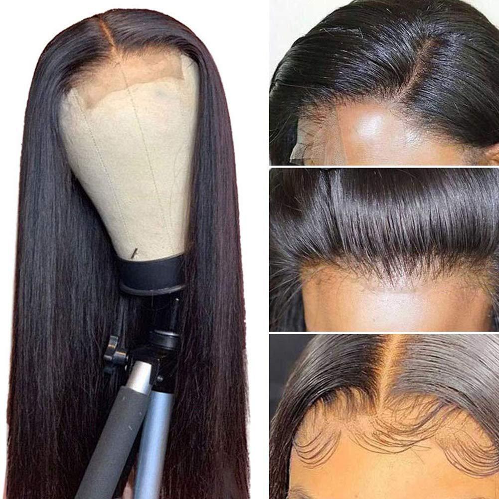 Wigs for Black Women Human Hair Lace Front Wigs Pre Plucked with Baby Hair  150% Density Brazilian Straight Lace Closure Human Hair Wigs Natural  Hairline (20 Inch, Natural Color Straight 4X4 Lace